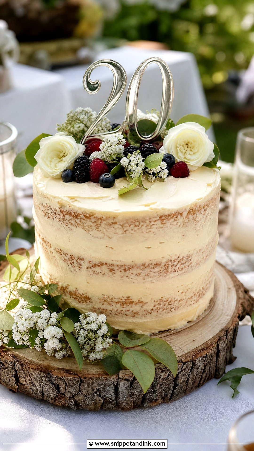 20th Anniversary Rustic Cake - Snippet and Ink - 25 20th Anniversary Cake Ideas