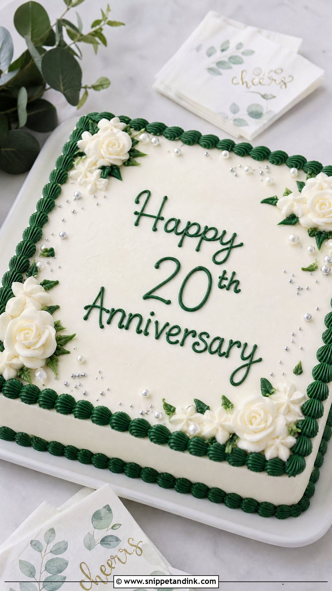 20th Anniversary Sheet Cake - Snippet and Ink - 25 20th Anniversary Cake Ideas