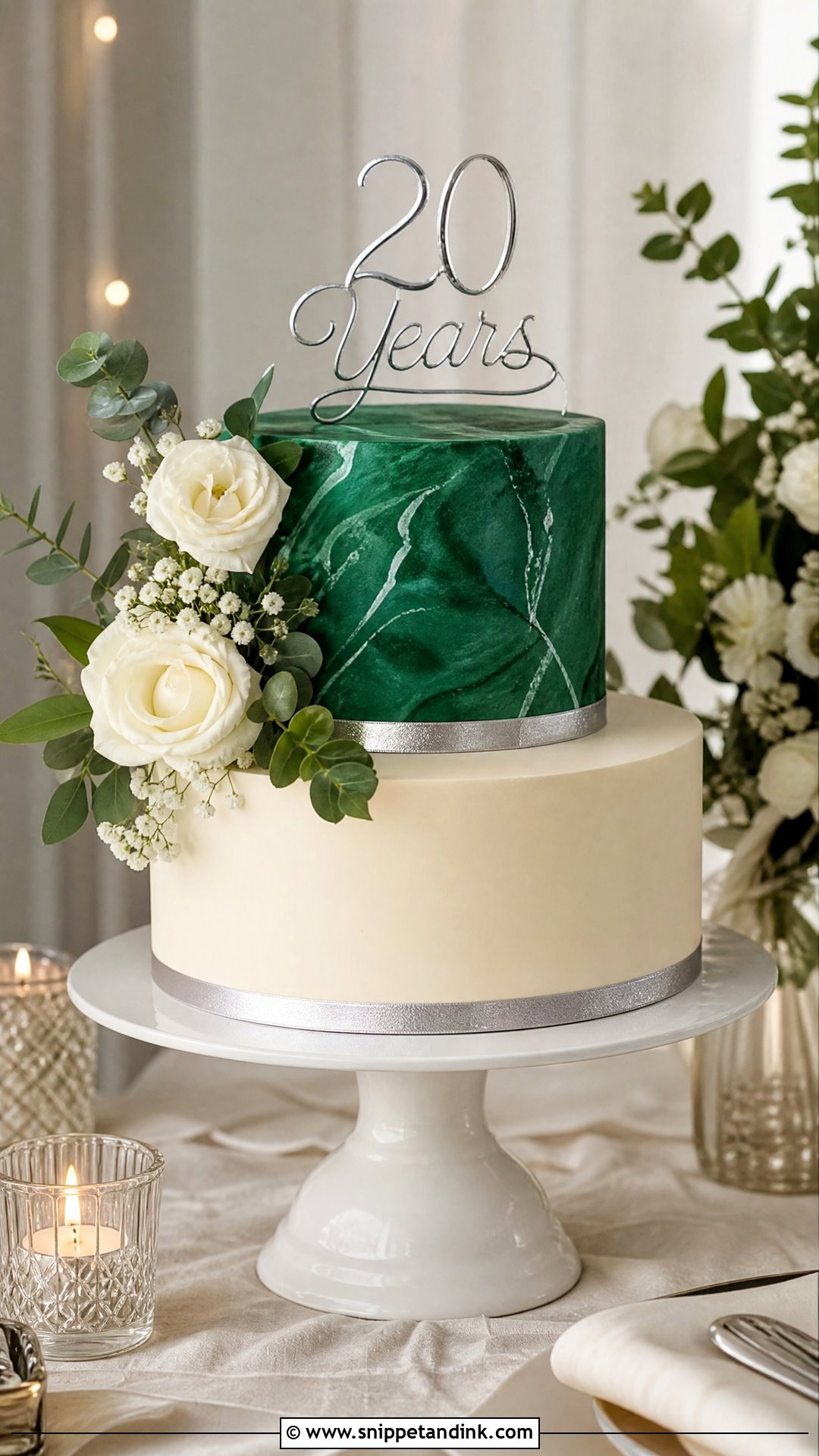 20th Anniversary Two Tier Cake - Snippet and Ink - 25 20th Anniversary Cake Ideas
