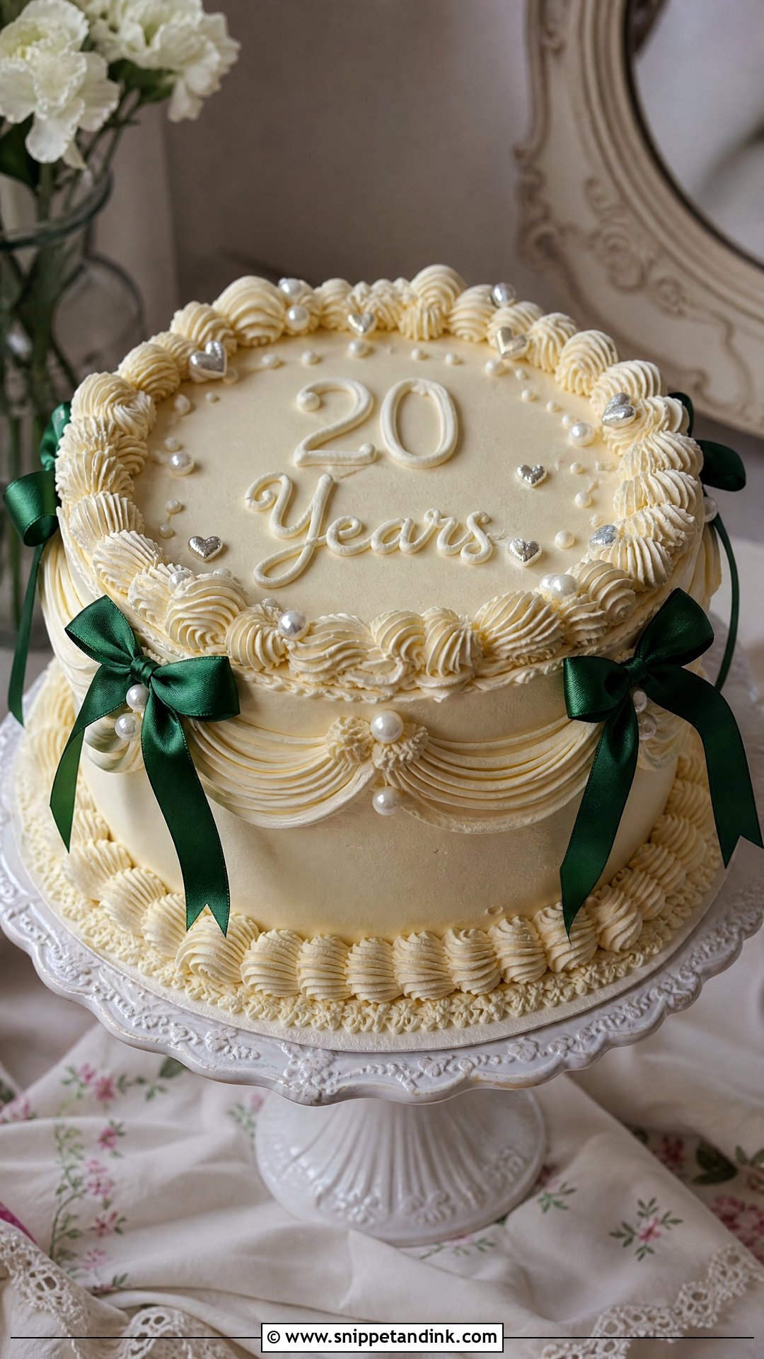 20th Anniversary Vintage Cake - Snippet and Ink - 25 20th Anniversary Cake Ideas