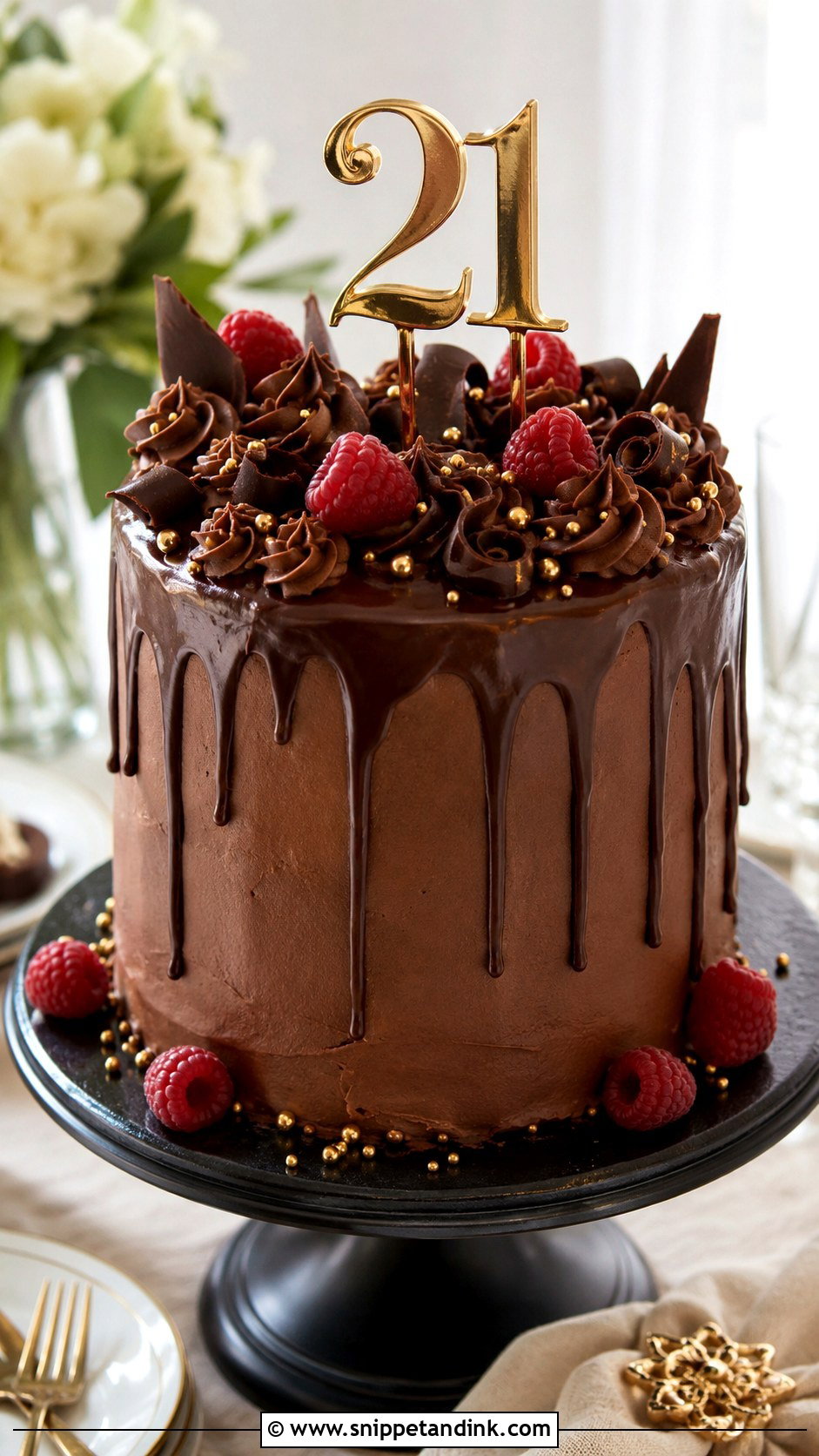 21st Anniversary Chocolate Cake - Snippet and Ink - 20 21st Anniversary Cake Ideas
