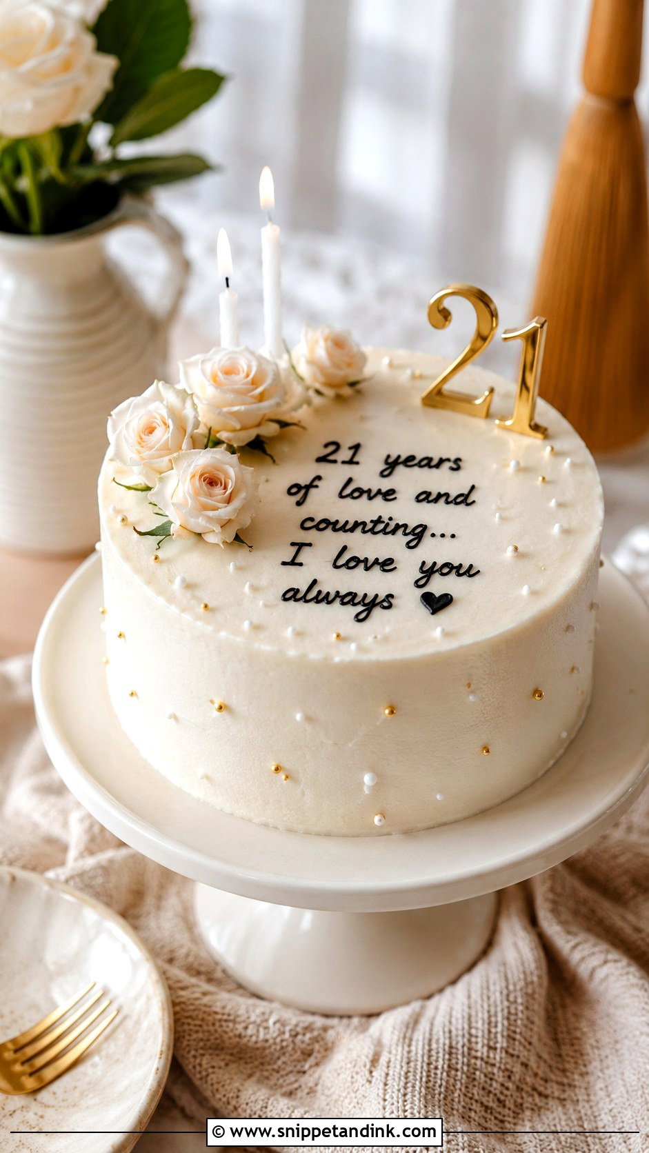 21st Anniversary Mini Cake - Snippet and Ink - 20 21st Anniversary Cake Ideas