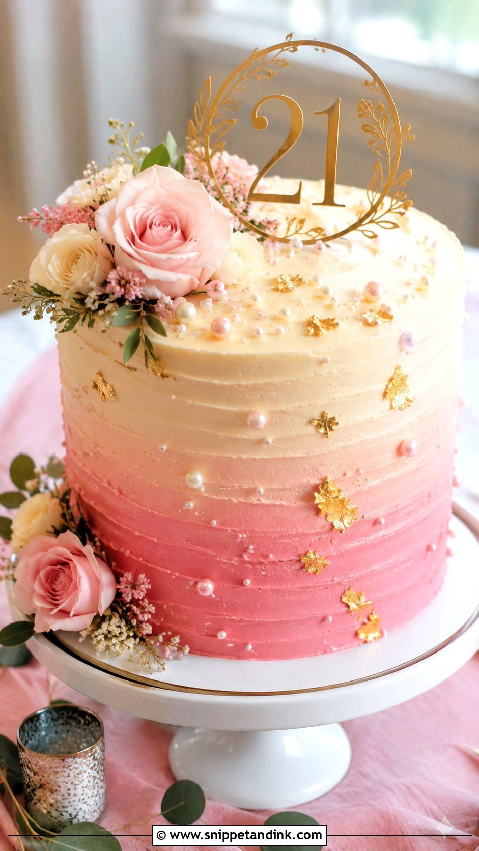21st Anniversary Ombre Cake - Snippet and Ink - 20 21st Anniversary Cake Ideas