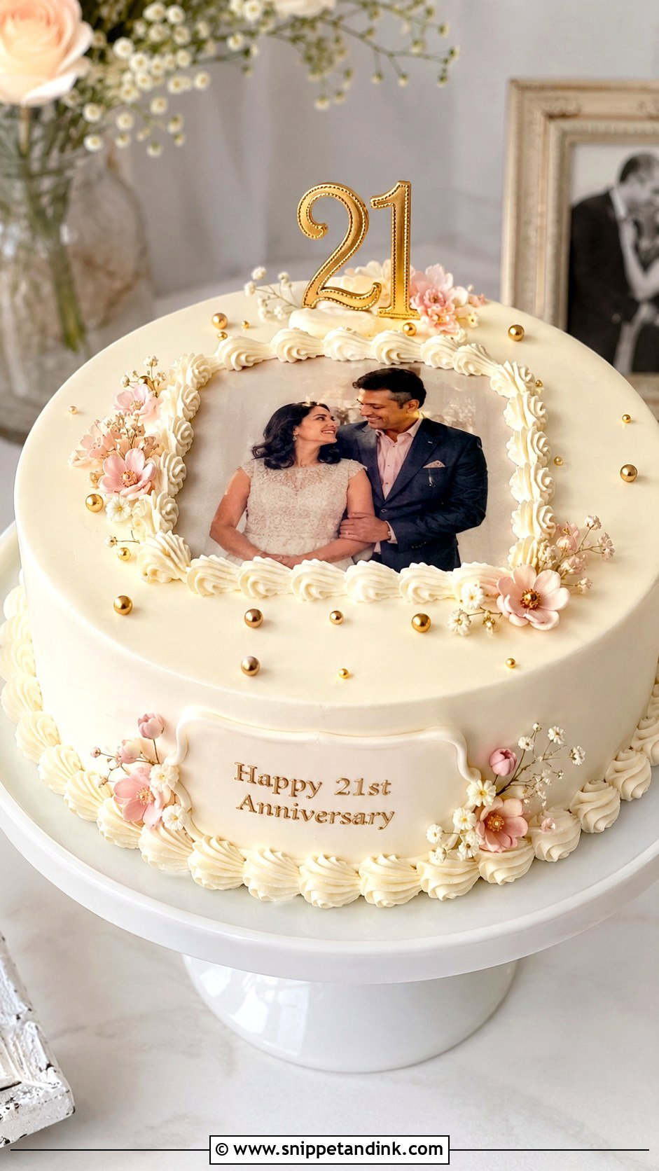 21st Anniversary Photo Cake - Snippet and Ink - 20 21st Anniversary Cake Ideas