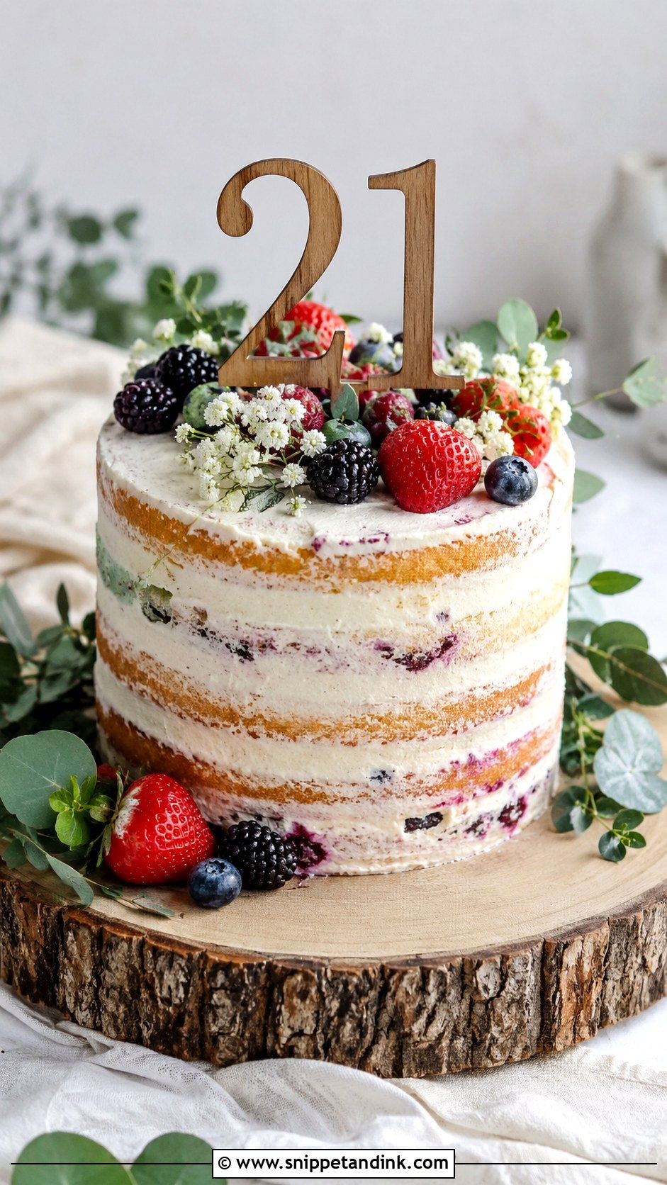21st Anniversary Rustic Cake - Snippet and Ink - 20 21st Anniversary Cake Ideas