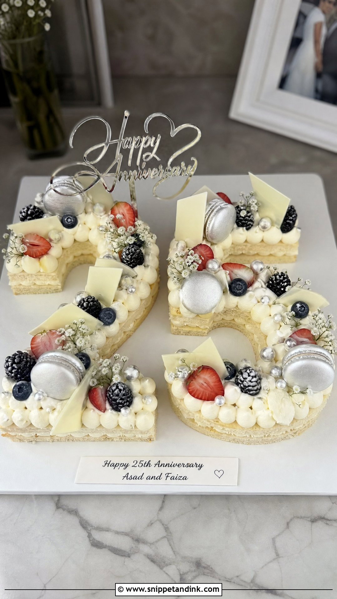 25 Number Anniversary Cake - Snippet and Ink - 25 25th Wedding Anniversary Cakes