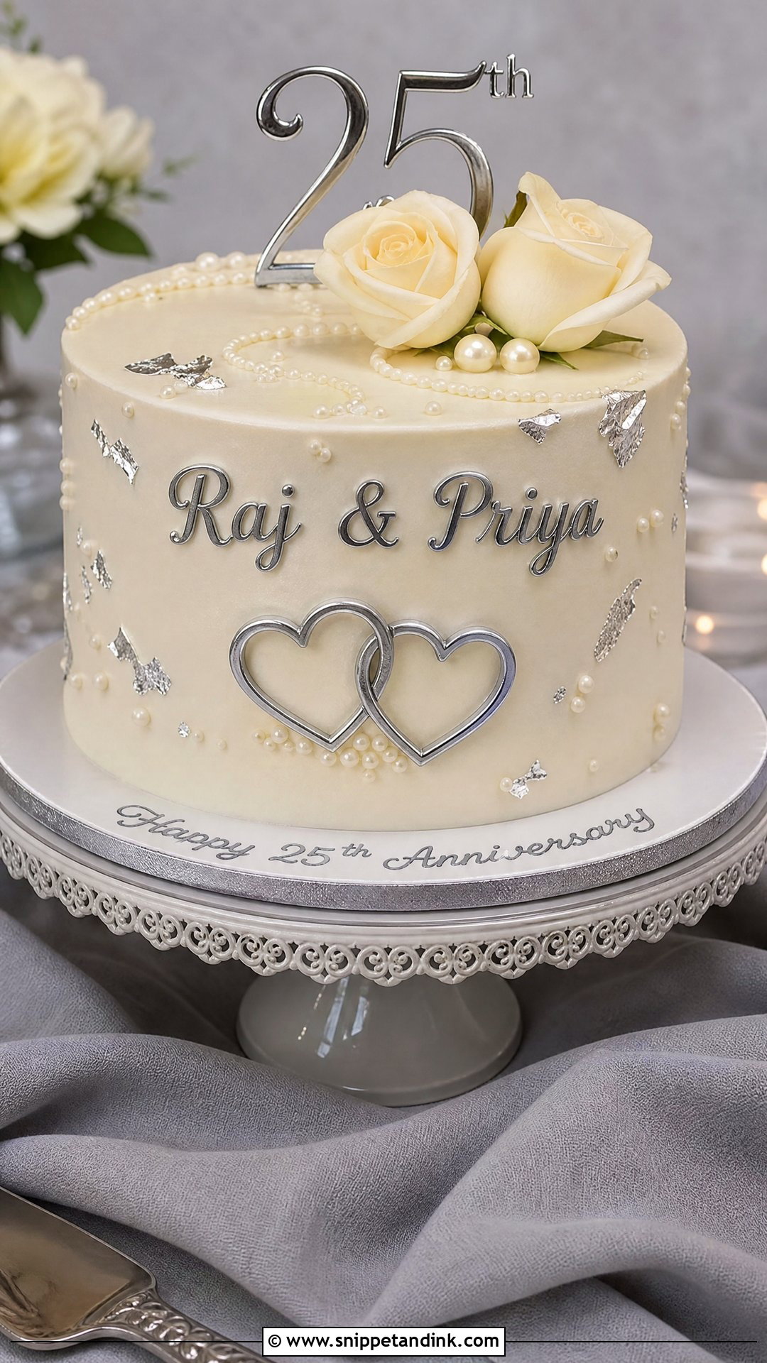 25th Anniversary Cake For Couple - Snippet and Ink - 30 25th Anniversary Cake Ideas
