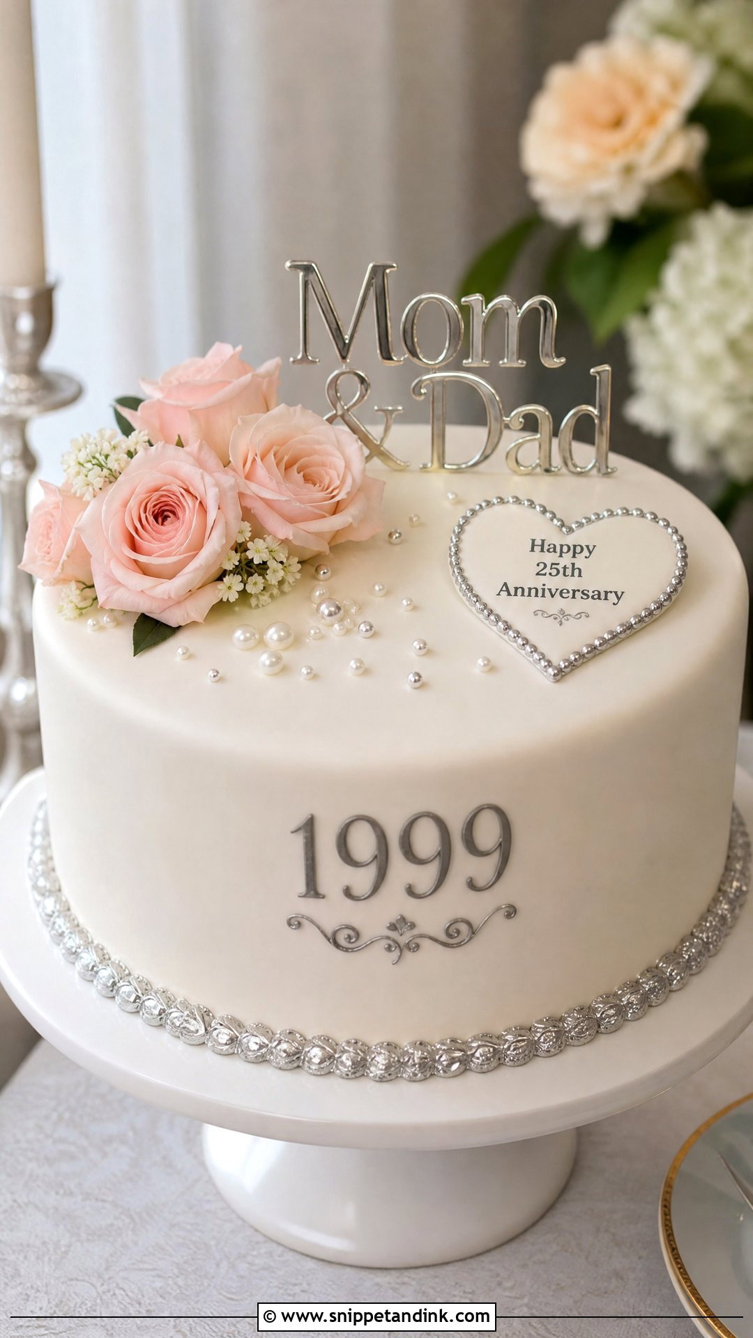 25th Anniversary Cake For Mom And Dad - Snippet and Ink - 30 25th Anniversary Cake Ideas
