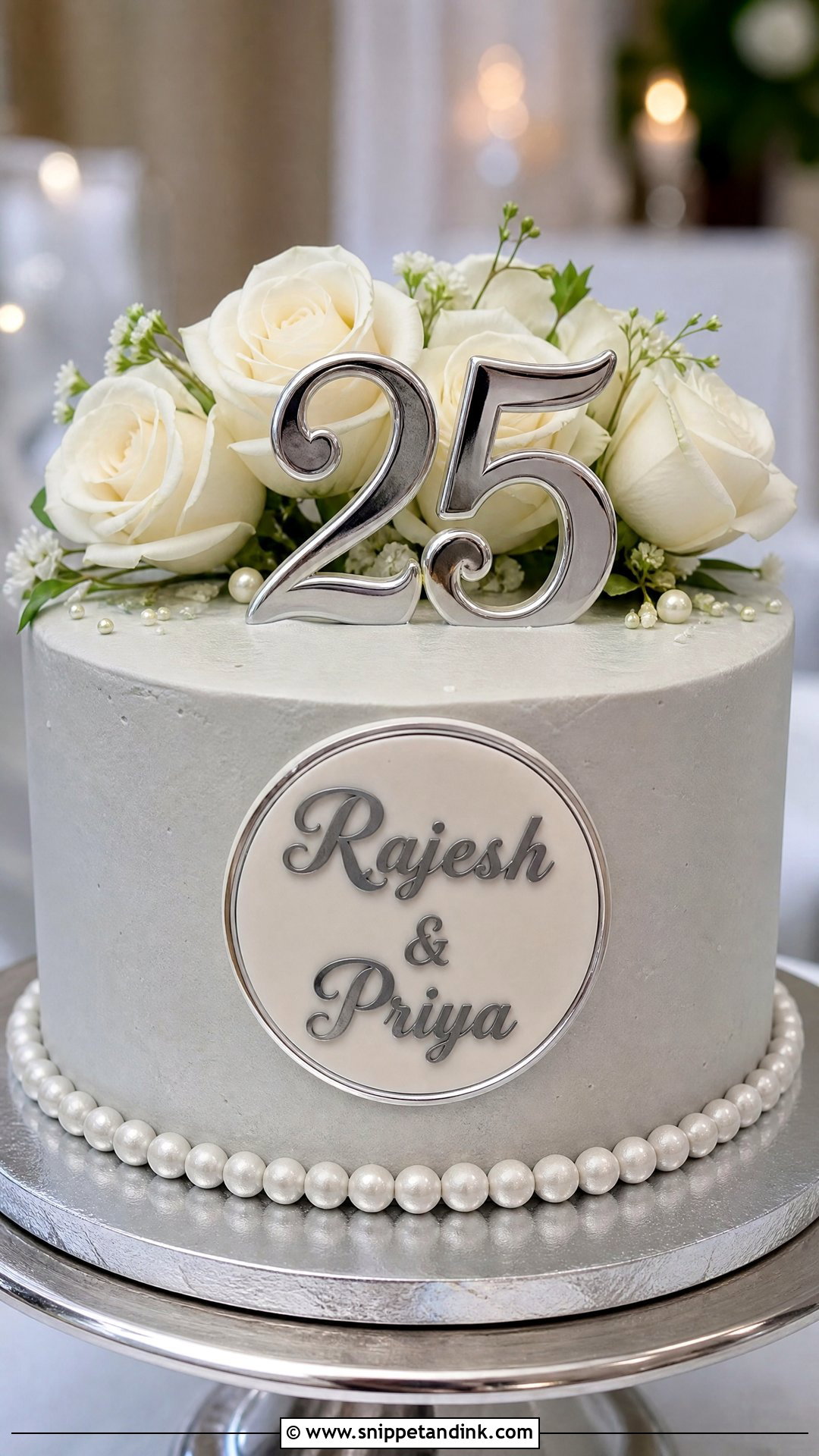 25th Anniversary Cake With Name - Snippet and Ink - 30 25th Anniversary Cake Ideas