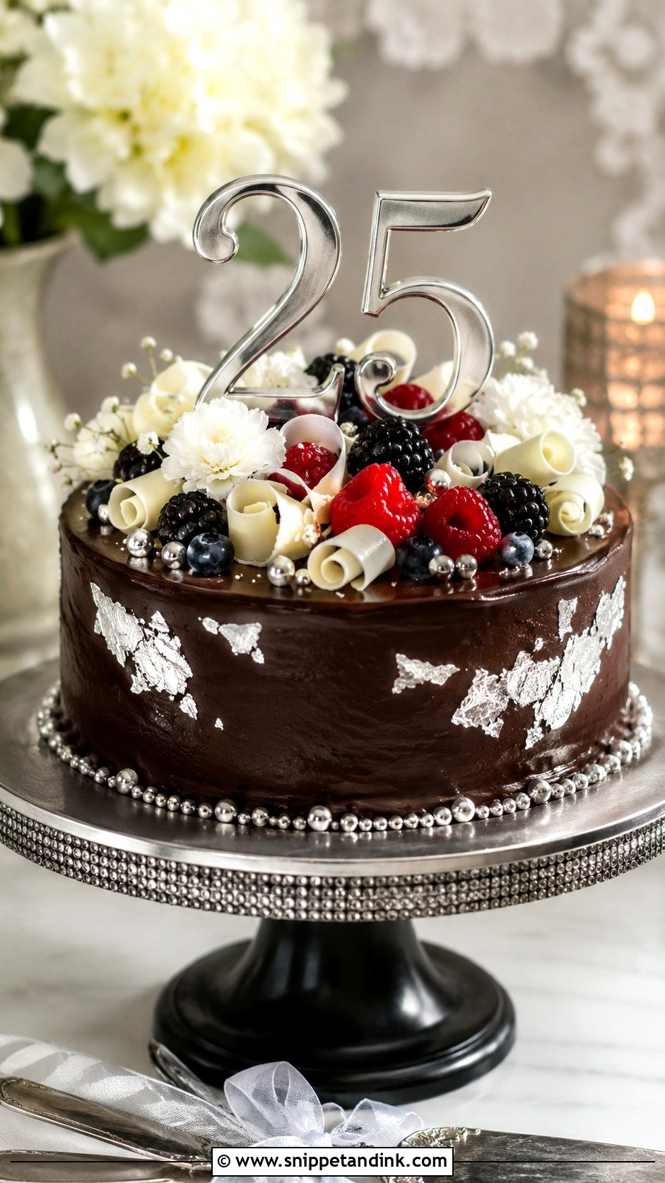 25th Anniversary Chocolate Cake - Snippet and Ink - 20 25th Anniversary Cake Designs