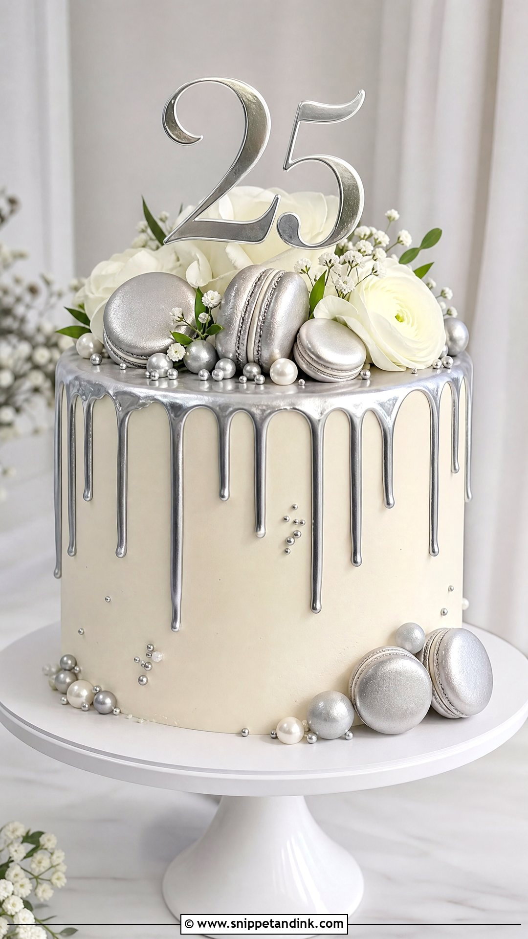 25th Anniversary Drip Cake - Snippet and Ink - 30 25th Anniversary Cake Ideas