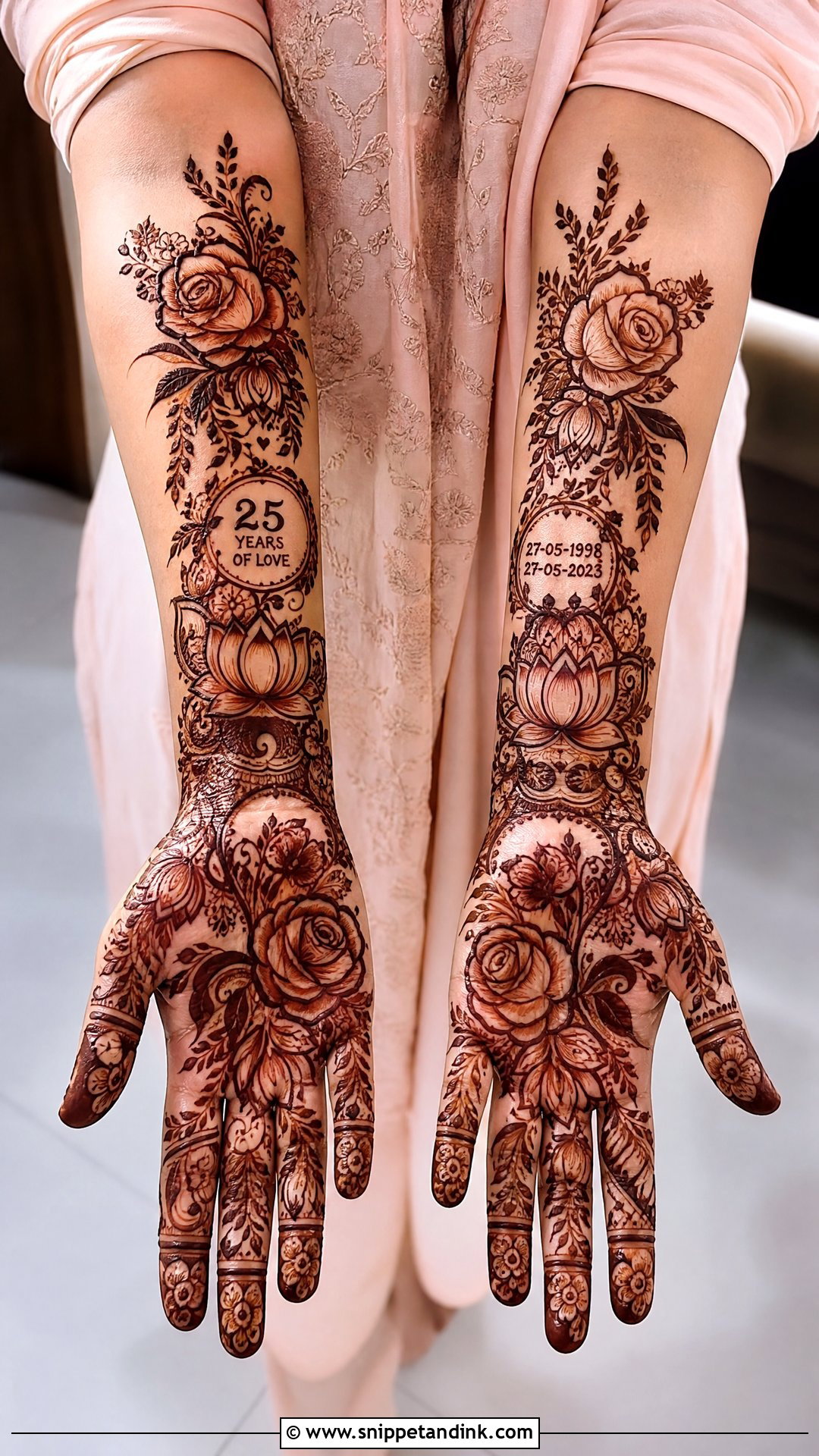 25th Anniversary Floral Mehndi Design - Snippet and Ink - 20 25th Anniversary Mehndi Design Ideas