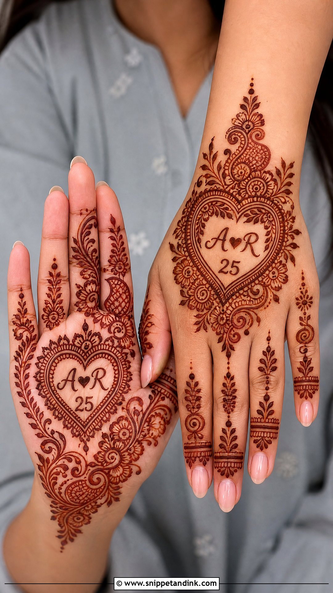 25th Anniversary Heart Mehndi Design - Snippet and Ink - 20 25th Anniversary Mehndi Design Ideas