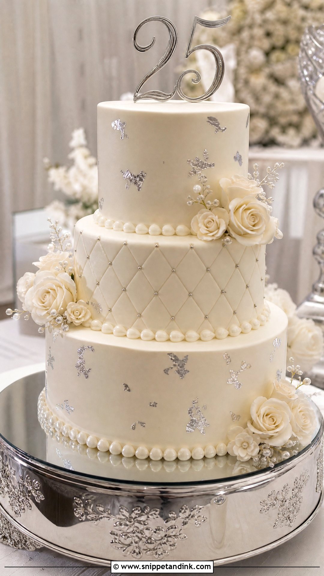25th Anniversary Luxury Cake - Snippet and Ink - 30 25th Anniversary Cake Ideas