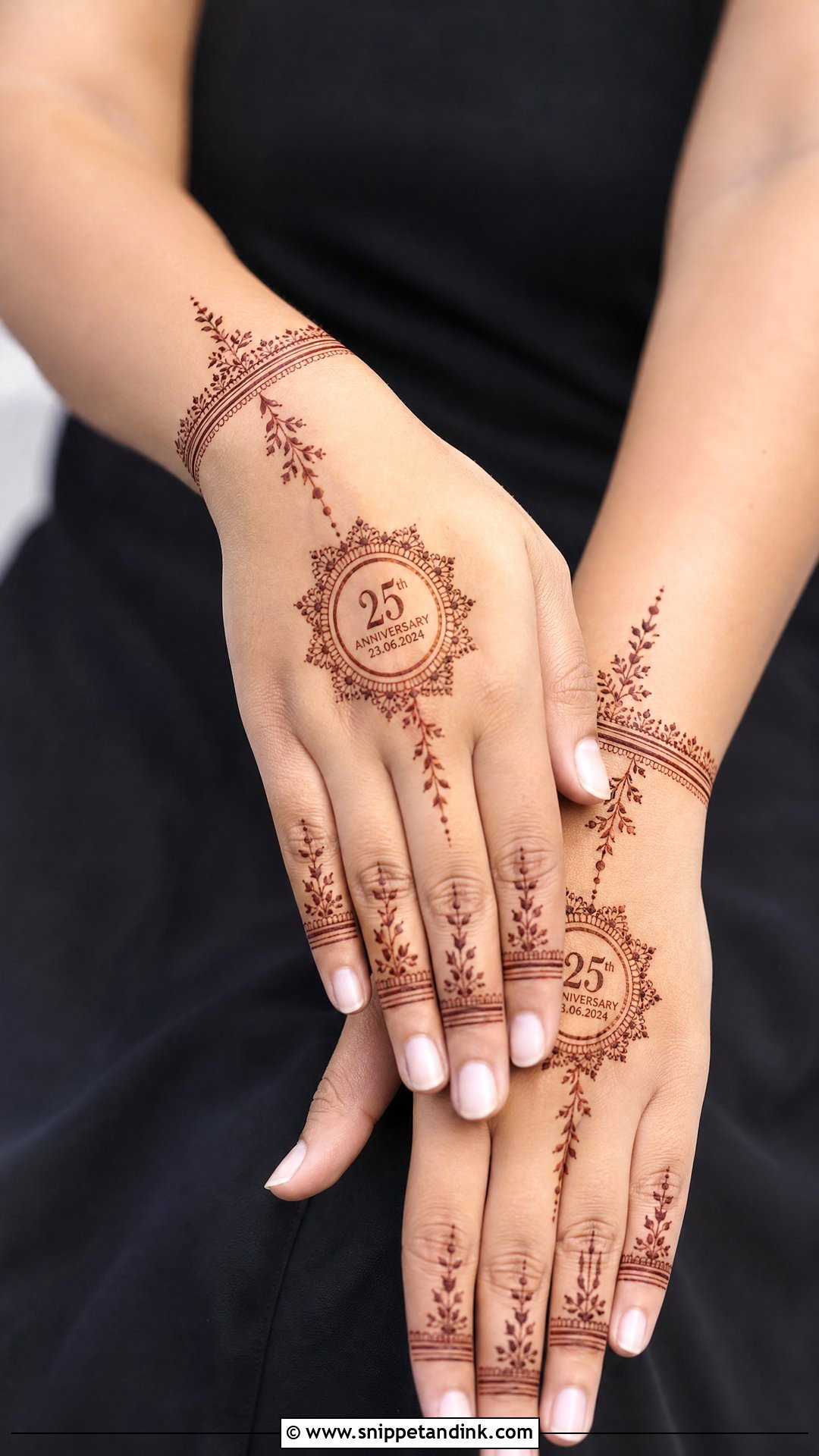 25th Anniversary Minimal Mehndi Design - Snippet and Ink - 20 25th Anniversary Mehndi Design Ideas