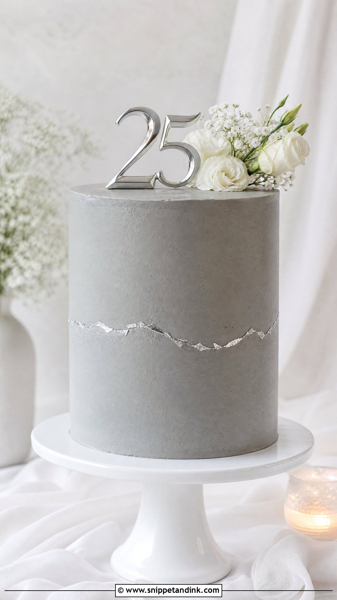 25th Anniversary Minimalist Cake - Snippet and Ink - 30 25th Anniversary Cake Ideas