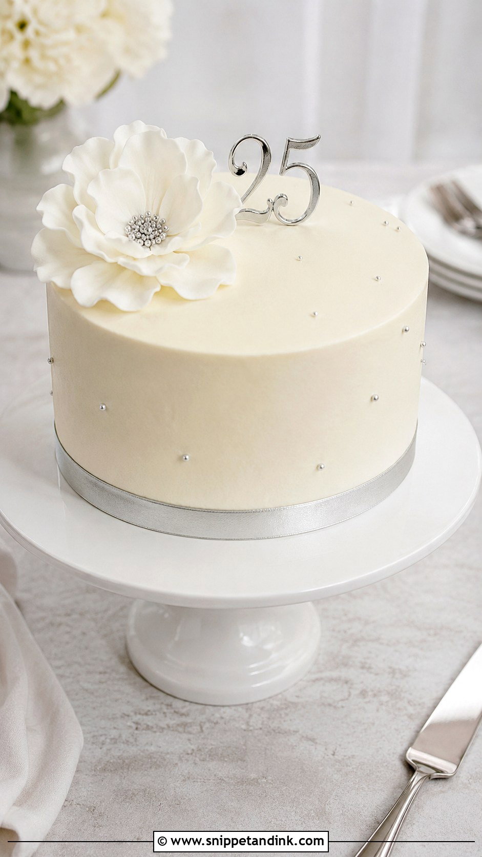 25th Anniversary Minimalist Cake - Snippet and Ink - 20 25th Anniversary Cake Designs