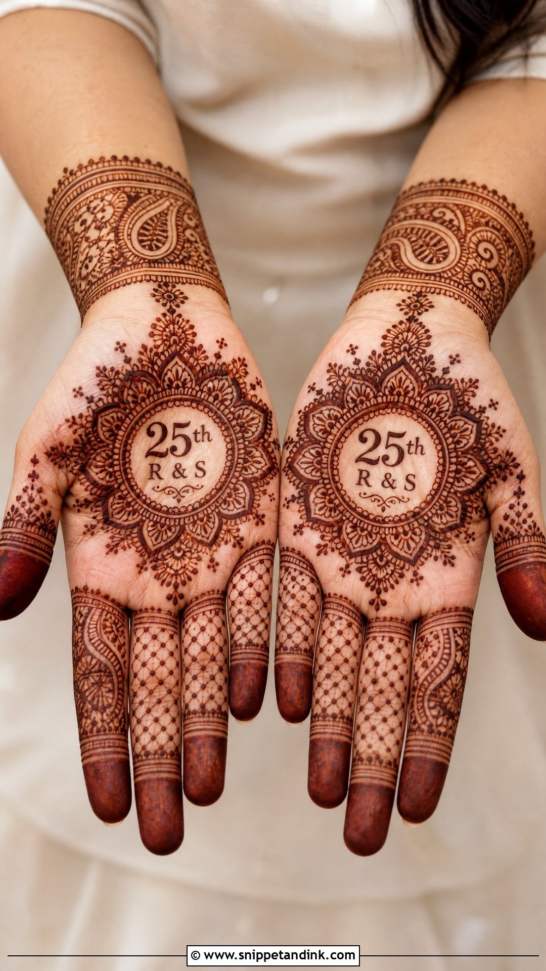 25th Anniversary Palm Mehndi Design - Snippet and Ink - 20 25th Anniversary Mehndi Design Ideas