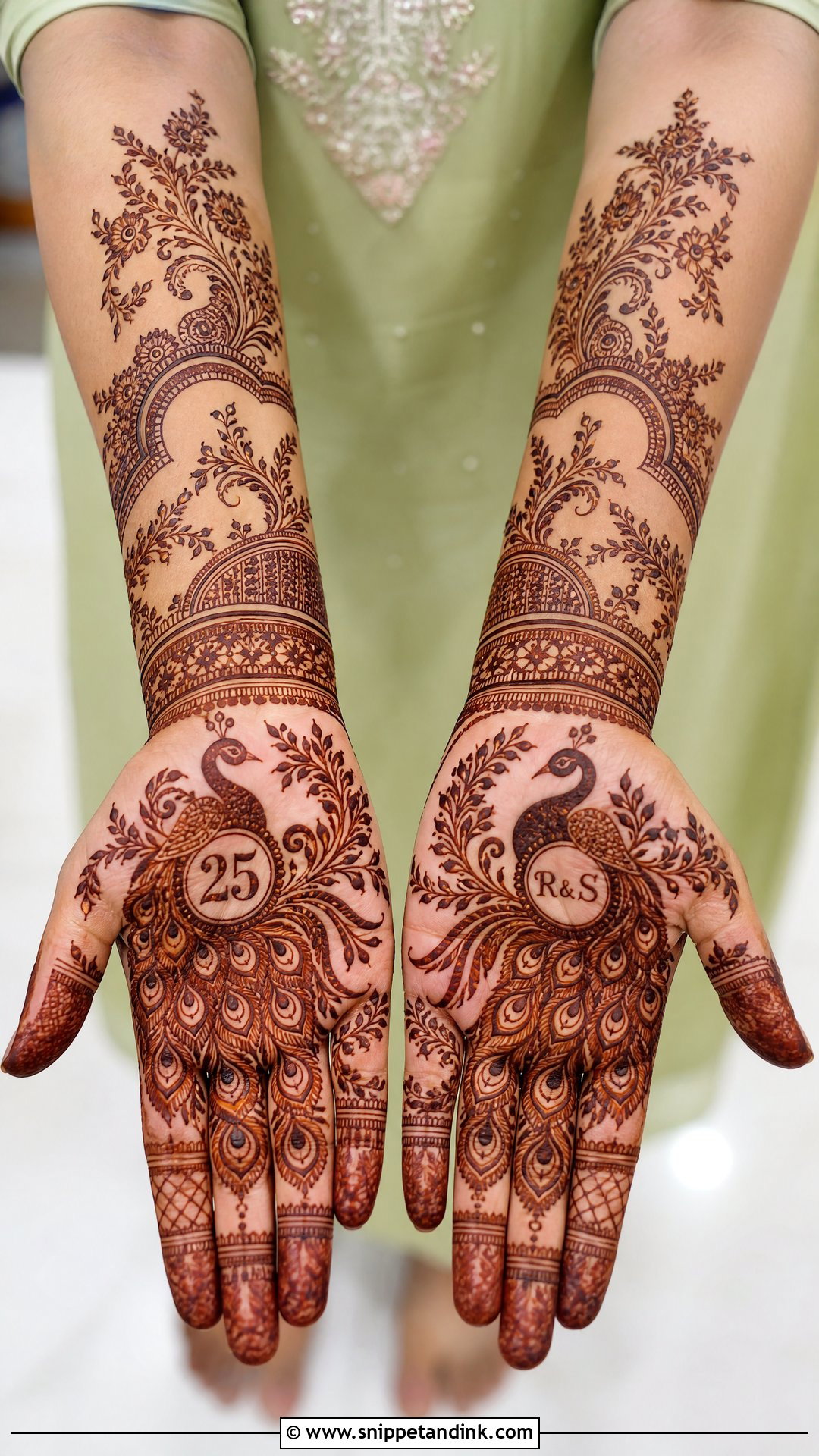 25th Anniversary Peacock Mehndi Design - Snippet and Ink - 20 25th Anniversary Mehndi Design Ideas
