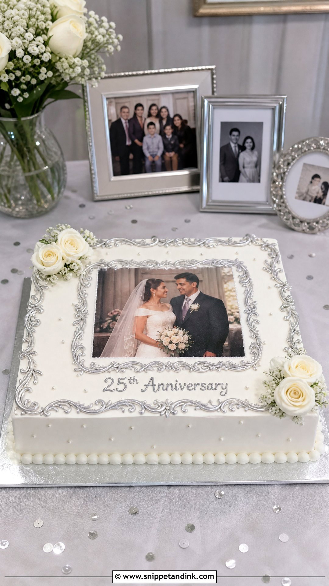 25th Anniversary Photo Cake - Snippet and Ink - 30 25th Anniversary Cake Ideas