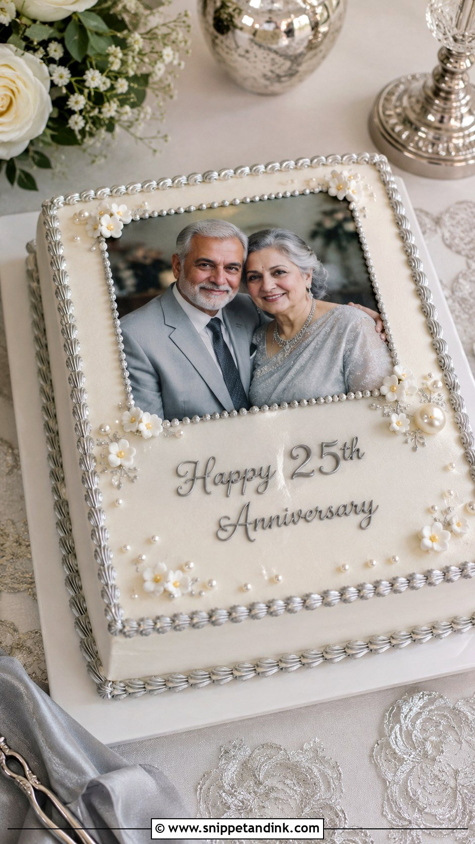 25th Anniversary Photo Cake - Snippet and Ink - 20 25th Anniversary Cake Designs