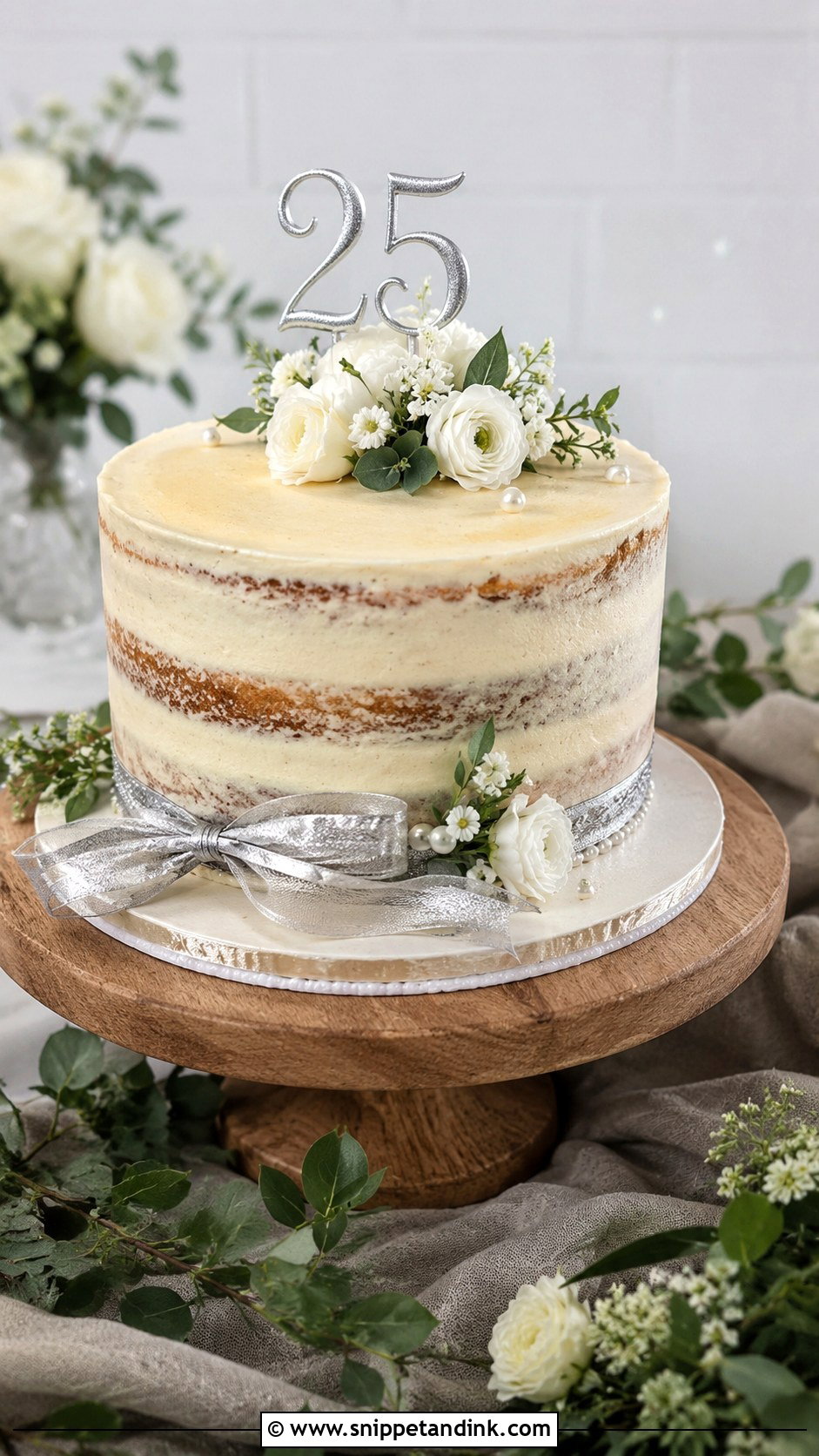 25th Anniversary Rustic Cake - Snippet and Ink - 20 25th Anniversary Cake Designs
