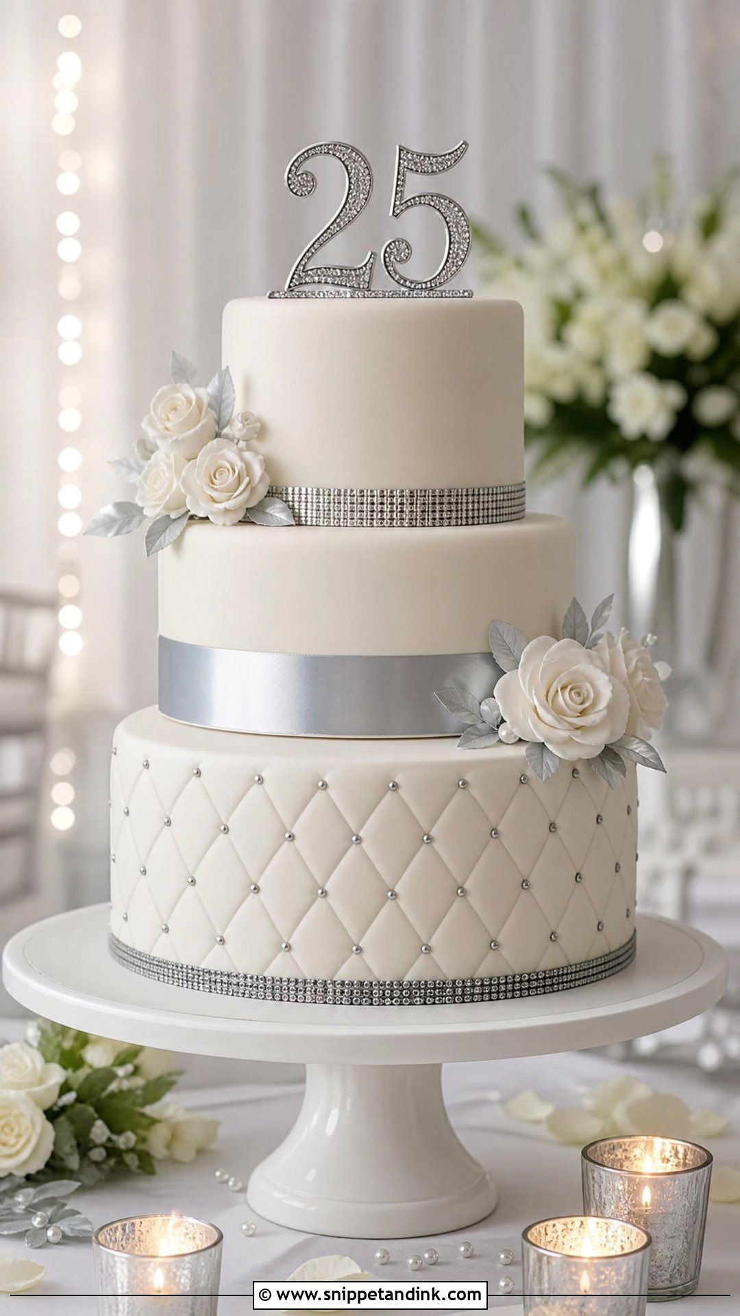 25th Anniversary Tier Cake - Snippet and Ink - 30 25th Anniversary Cake Ideas