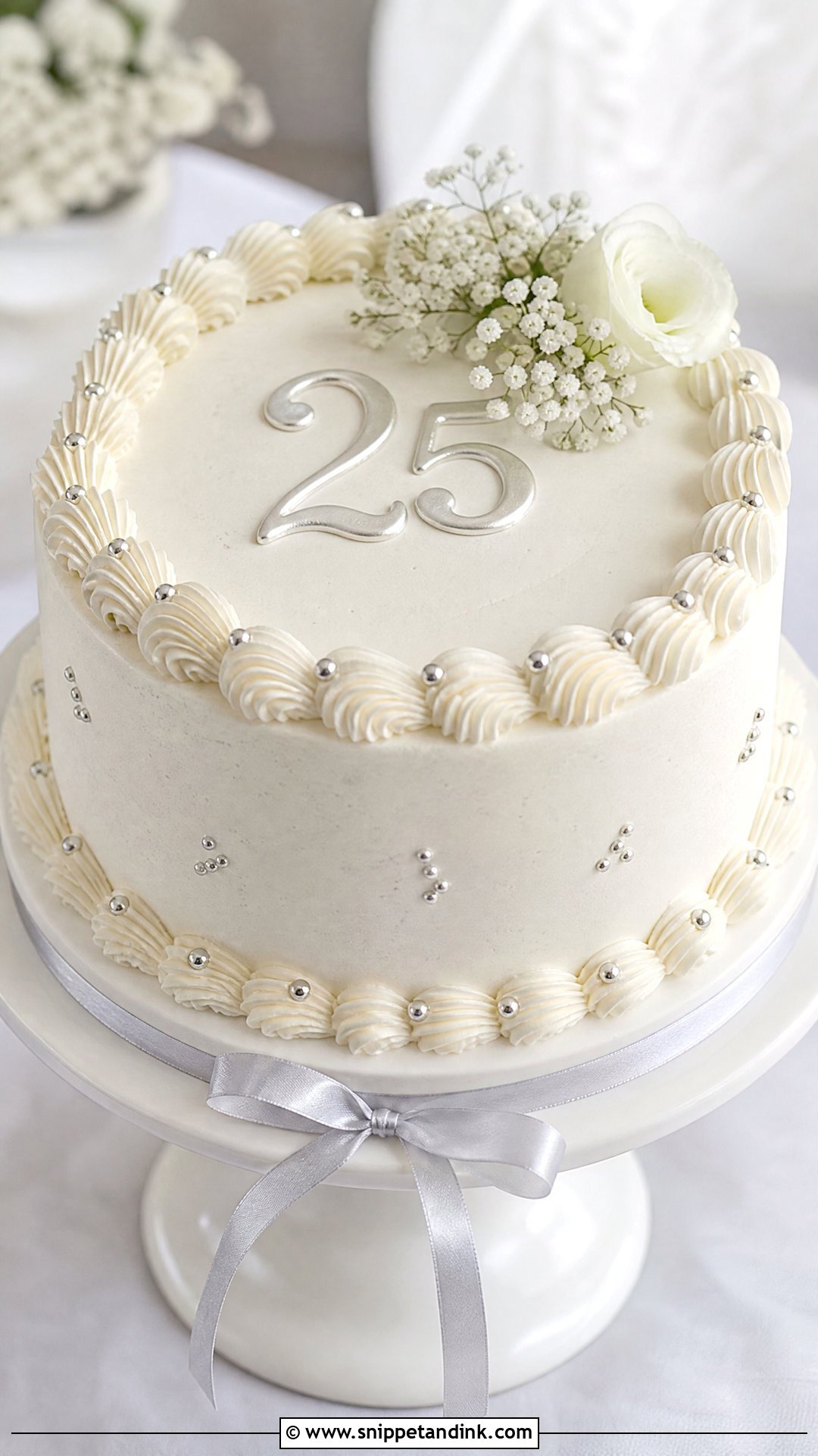 25th Anniversary Vanilla Cake - Snippet and Ink - 30 25th Anniversary Cake Ideas