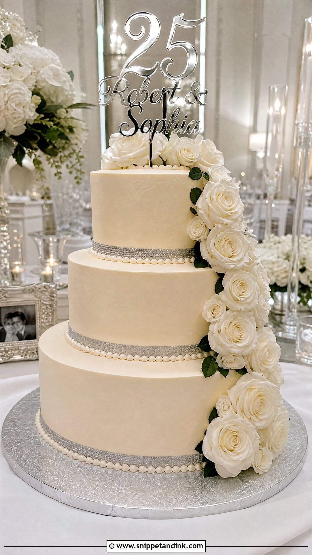 25th Wedding Anniversary Tiered Cake - Snippet and Ink - 25 25th Wedding Anniversary Cakes