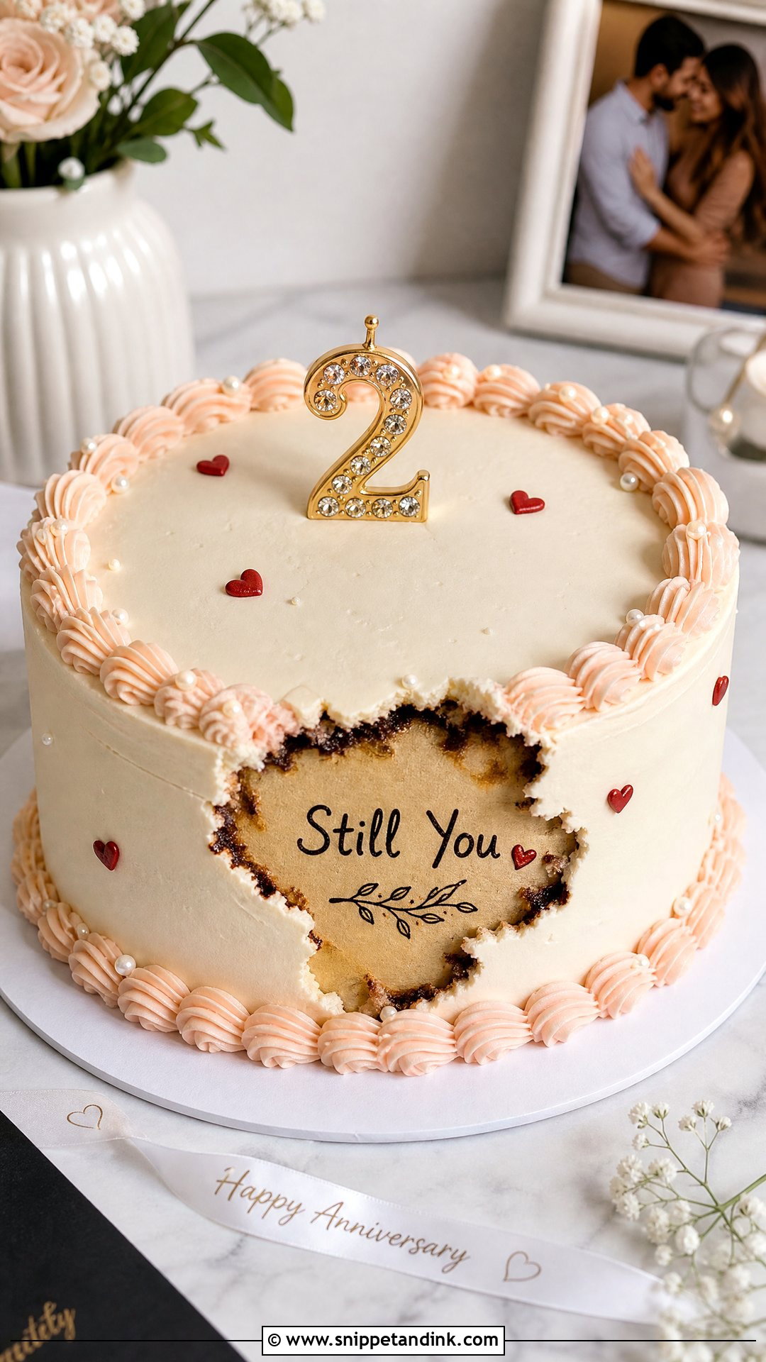 2nd Anniversary Burn Away Cake - Snippet and Ink - 30 2nd Anniversary Cake Ideas