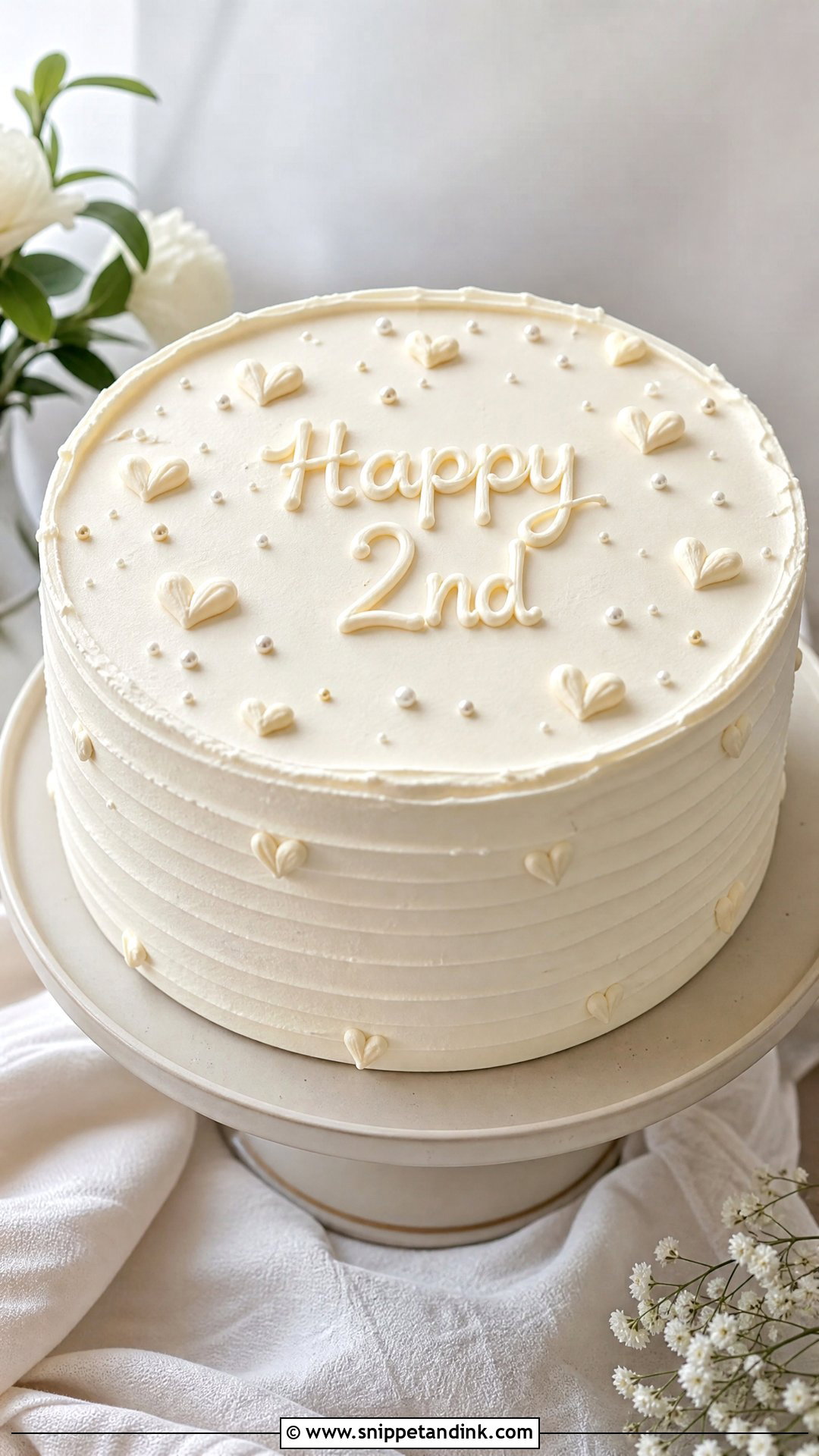 2nd Anniversary Buttercream Cake - Snippet and Ink - 30 2nd Anniversary Cake Ideas