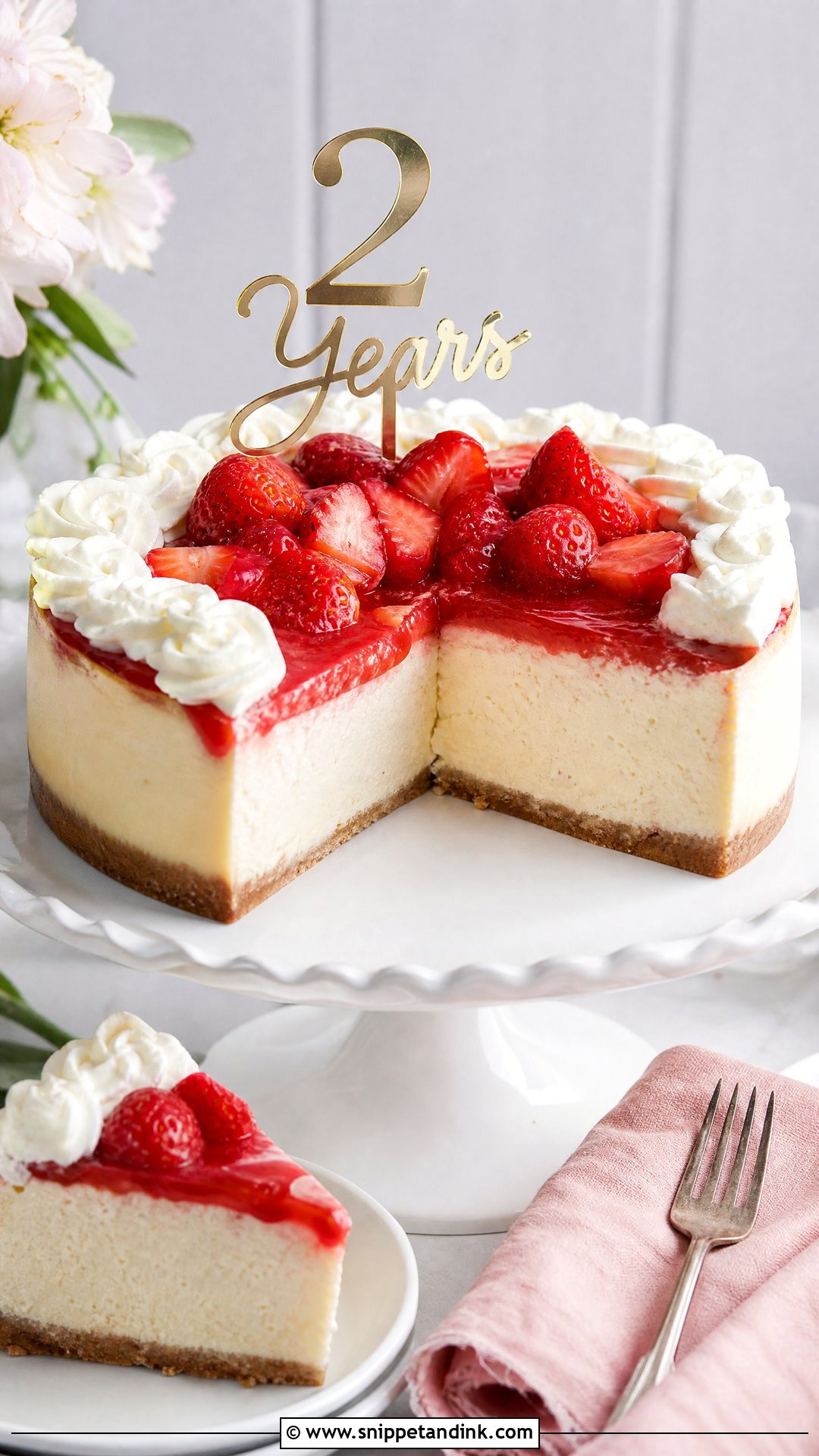 2nd Anniversary Cheesecake - Snippet and Ink - 30 2nd Anniversary Cake Ideas