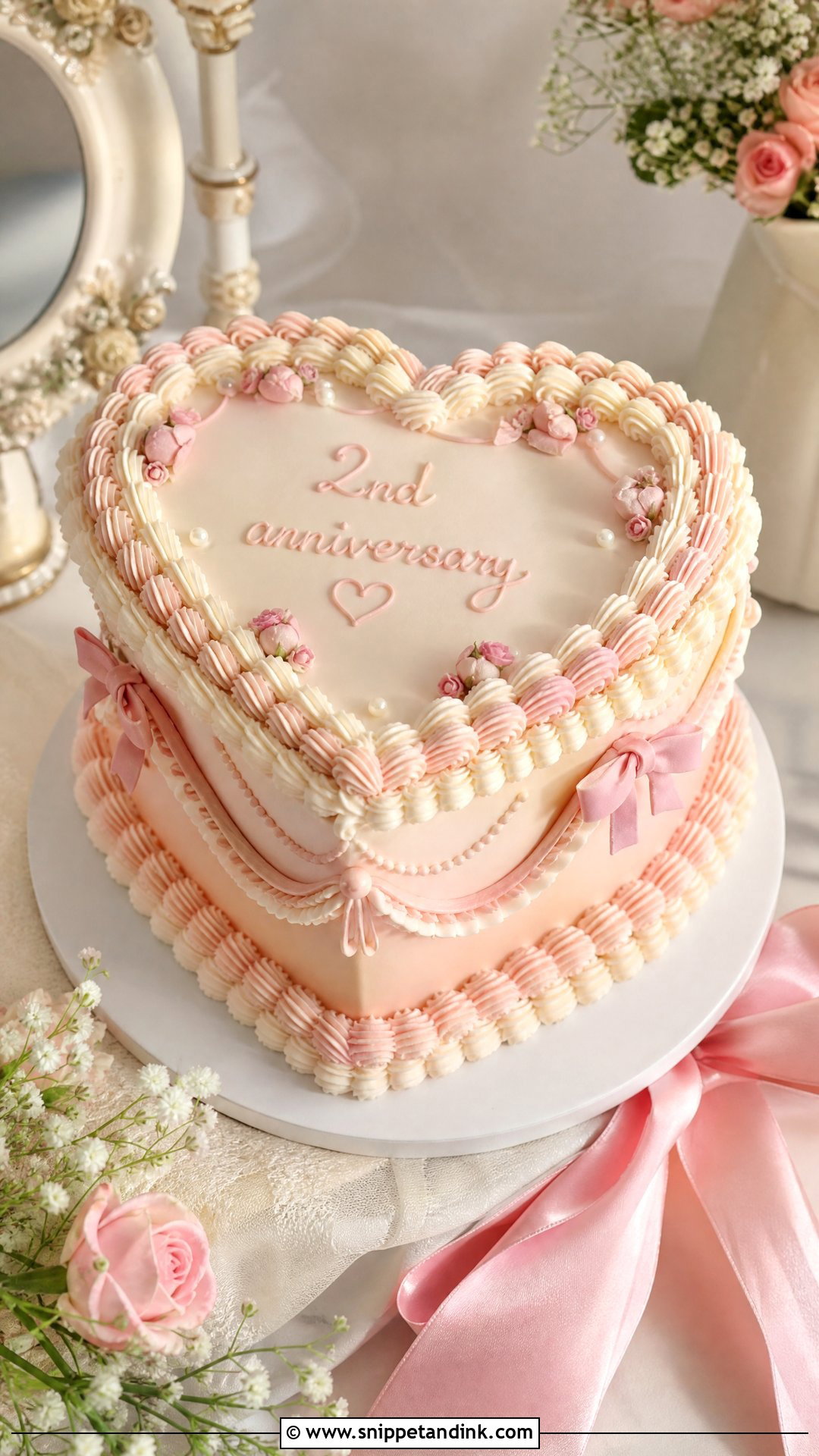 2nd Anniversary Coquette Cake - Snippet and Ink - 30 2nd Anniversary Cake Ideas