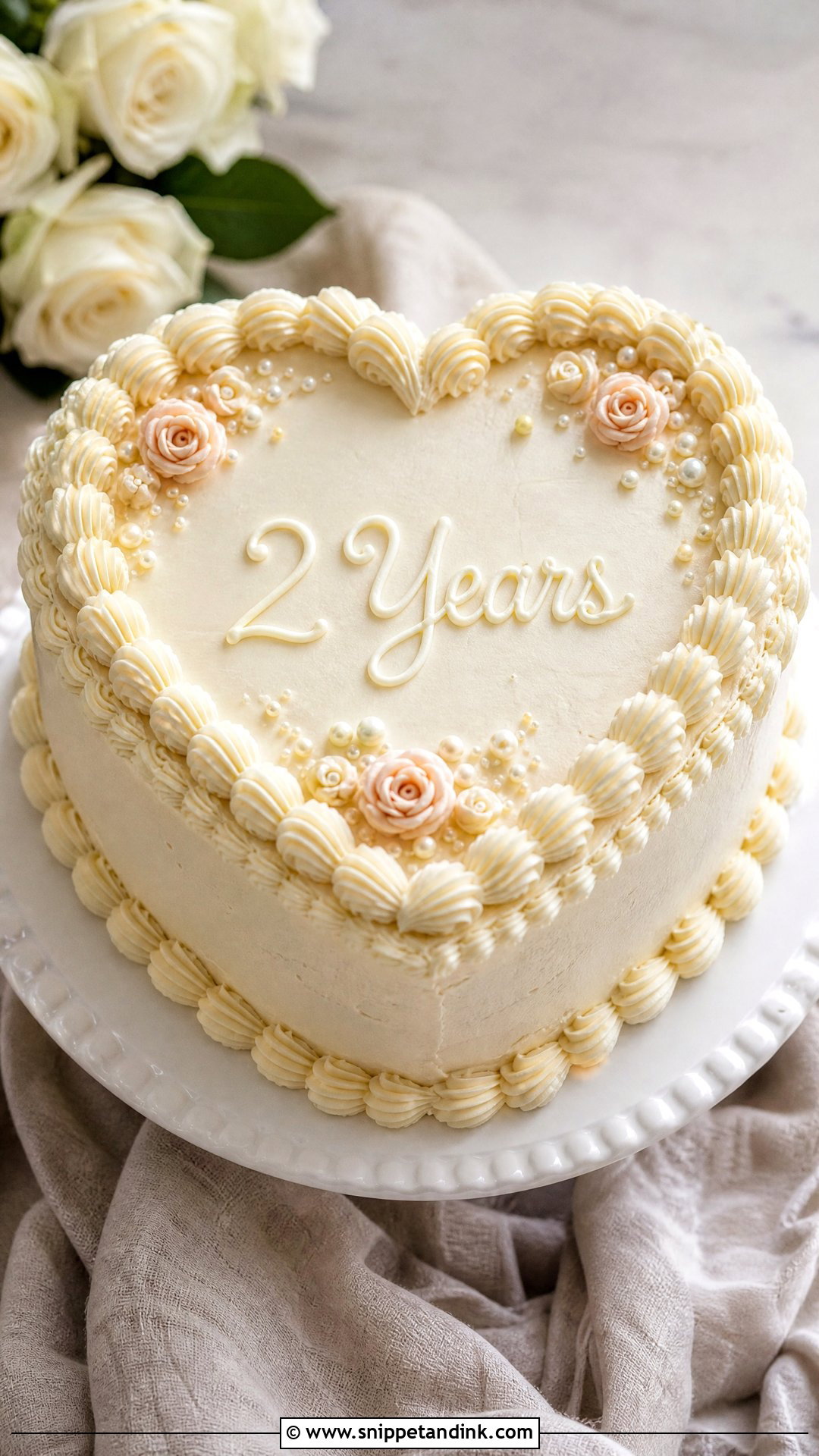 2nd Anniversary Heart Cake - Snippet and Ink - 30 2nd Anniversary Cake Ideas