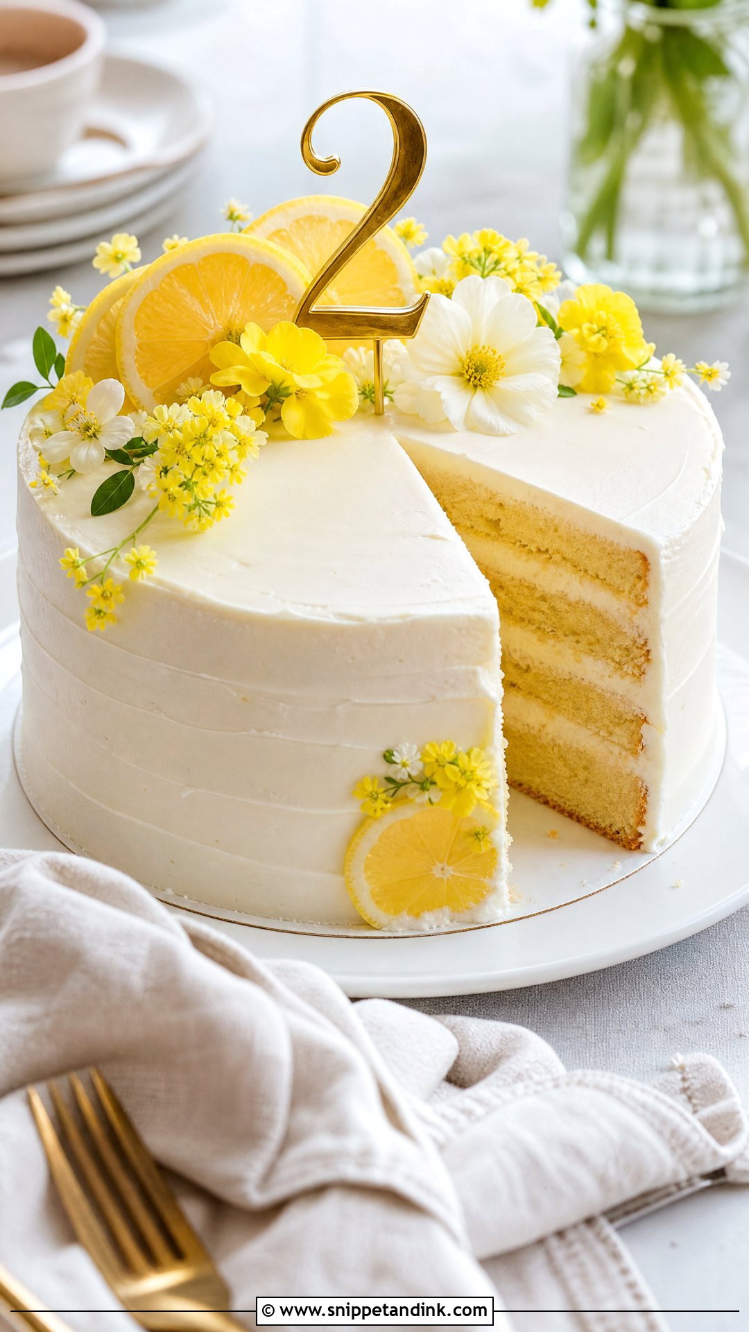 2nd Anniversary Lemon Cake - Snippet and Ink - 30 2nd Anniversary Cake Ideas