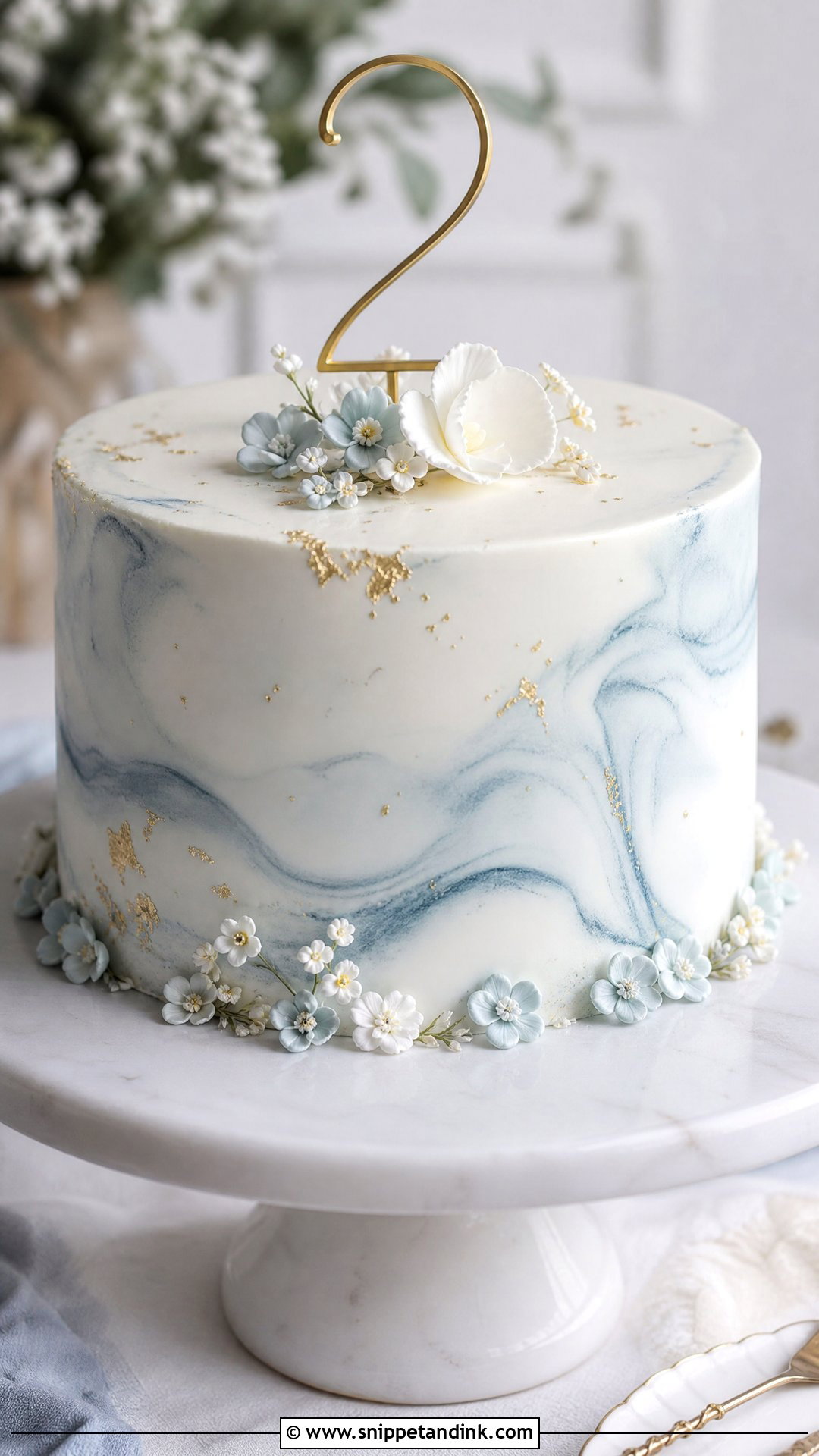 2nd Anniversary Marble Cake - Snippet and Ink - 30 2nd Anniversary Cake Ideas