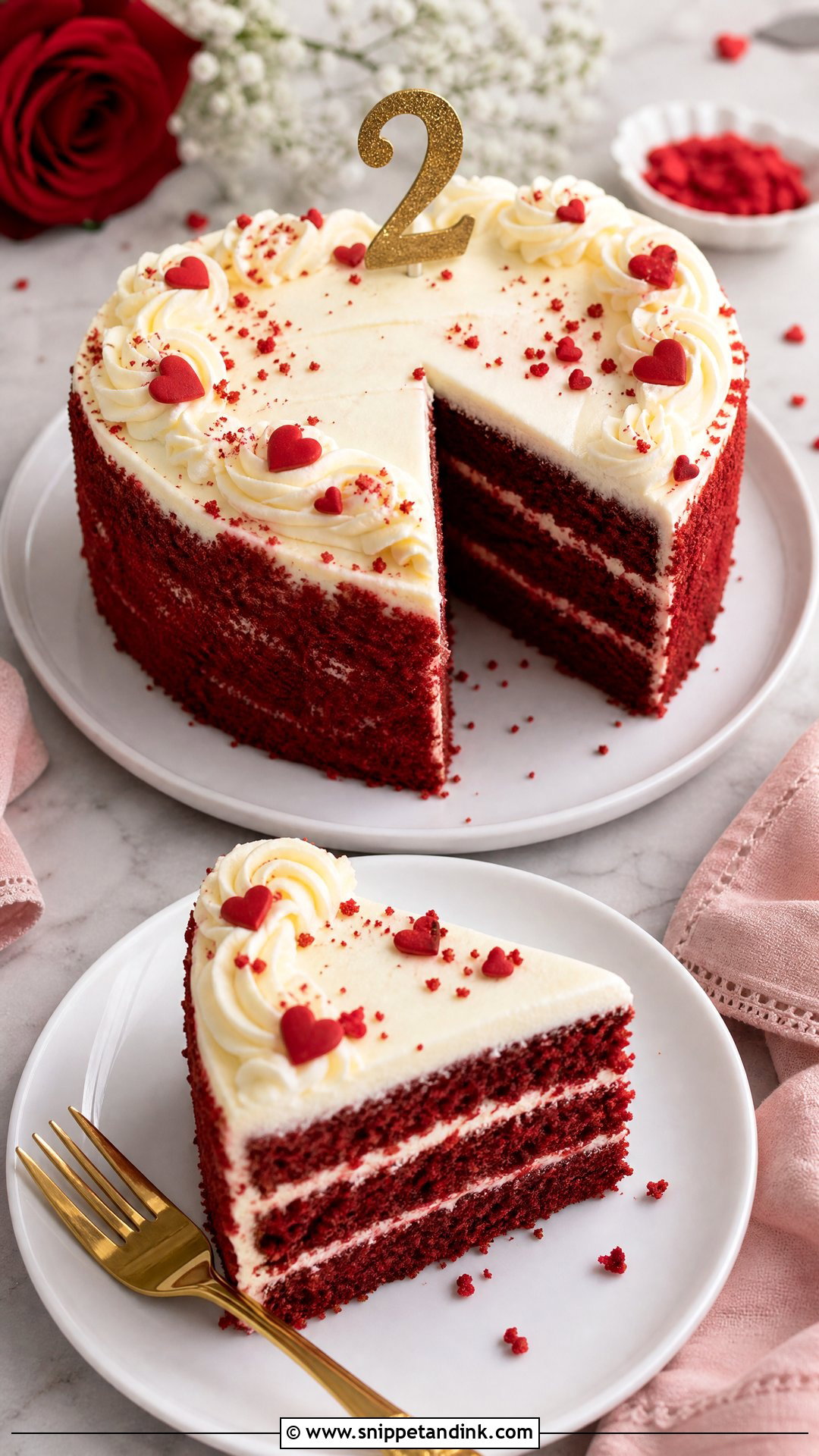 2nd Anniversary Red Velvet Cake - Snippet and Ink - 30 2nd Anniversary Cake Ideas