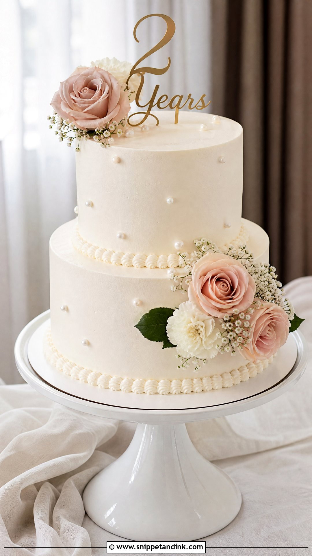 2nd Anniversary Two Tier Cake - Snippet and Ink - 30 2nd Anniversary Cake Ideas