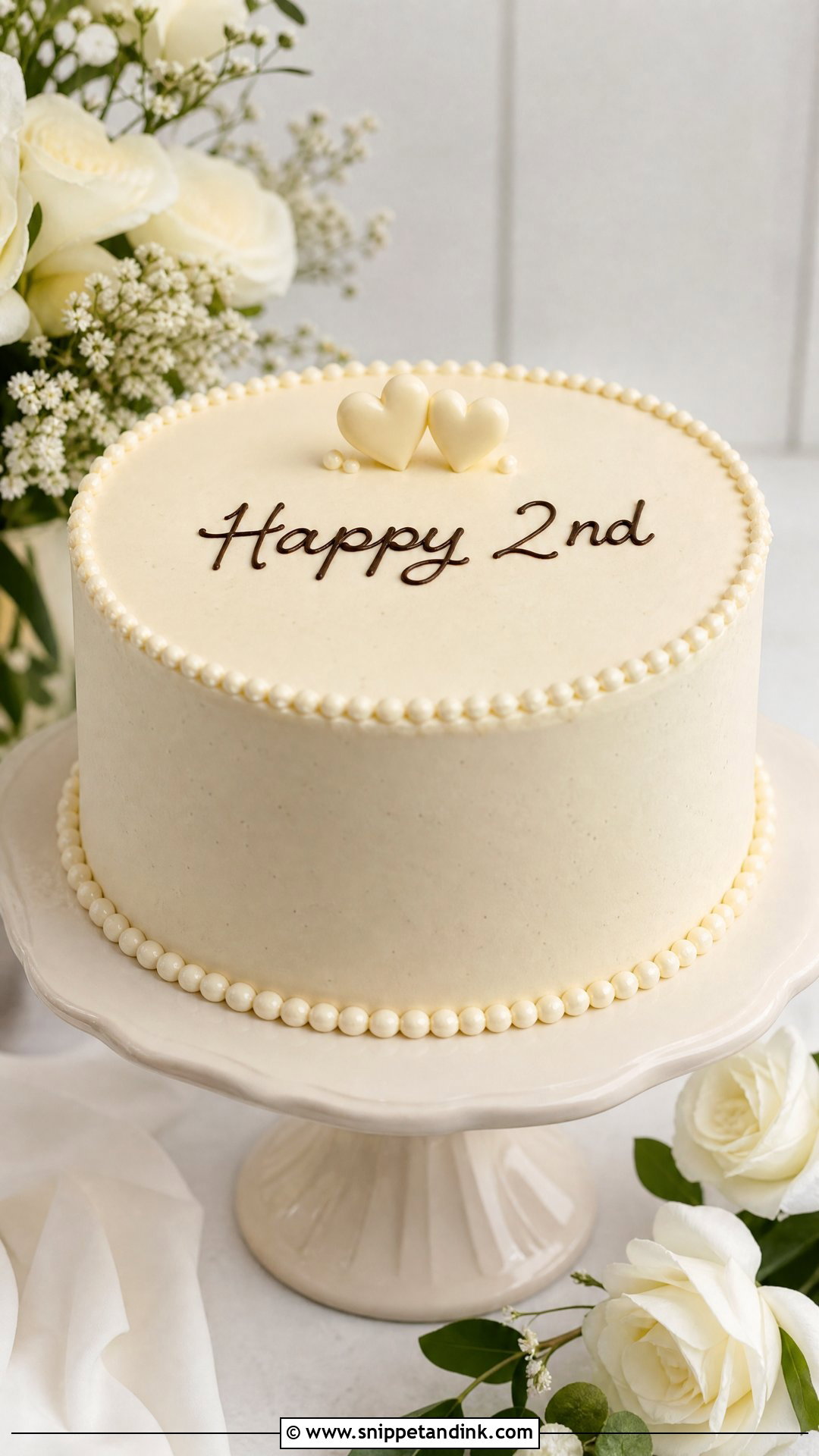 2nd Anniversary Vanilla Cake - Snippet and Ink - 30 2nd Anniversary Cake Ideas