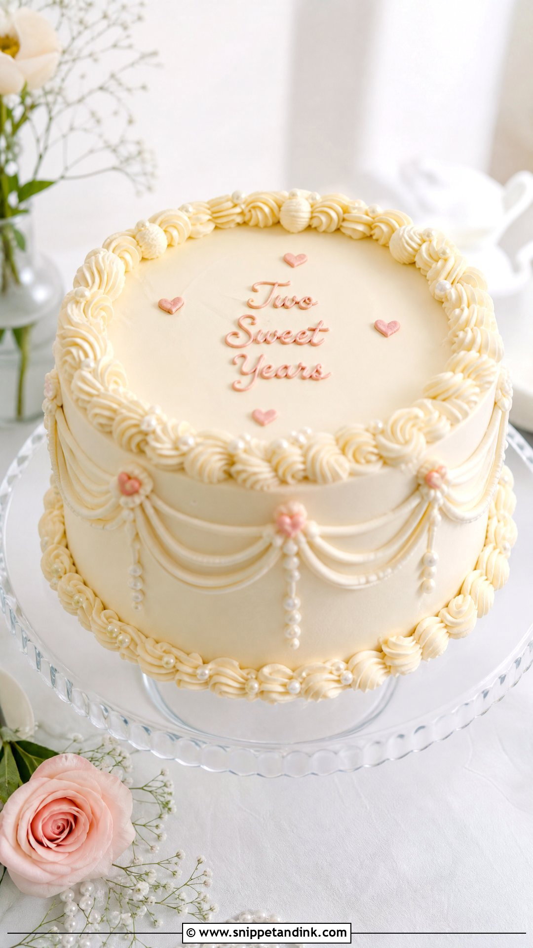 2nd Anniversary Vintage Cake - Snippet and Ink - 30 2nd Anniversary Cake Ideas