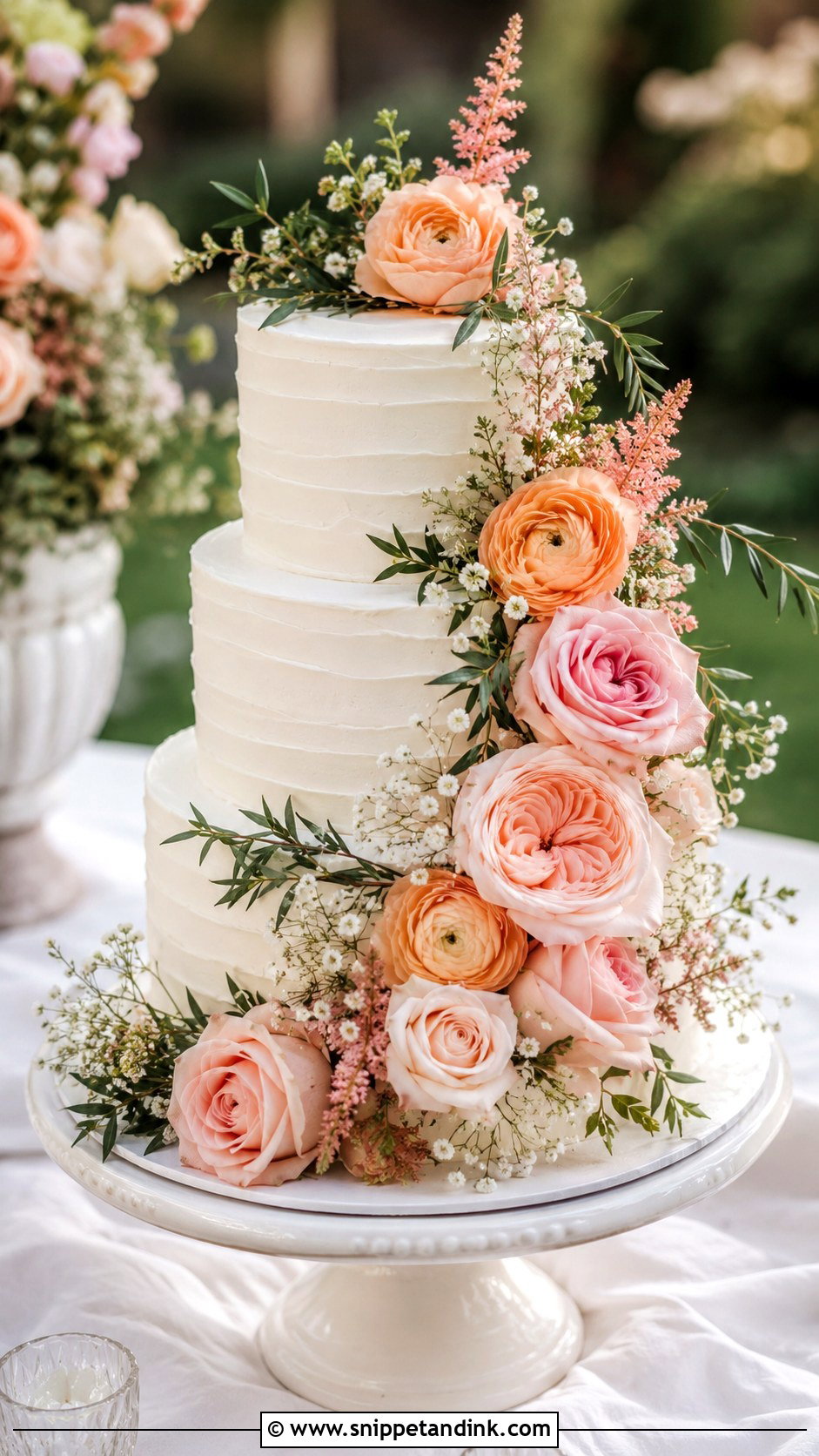 3 Tier Anniversary Cake With Fresh Flowers - Snippet and Ink - 20 3 Tier Anniversary Cake Ideas