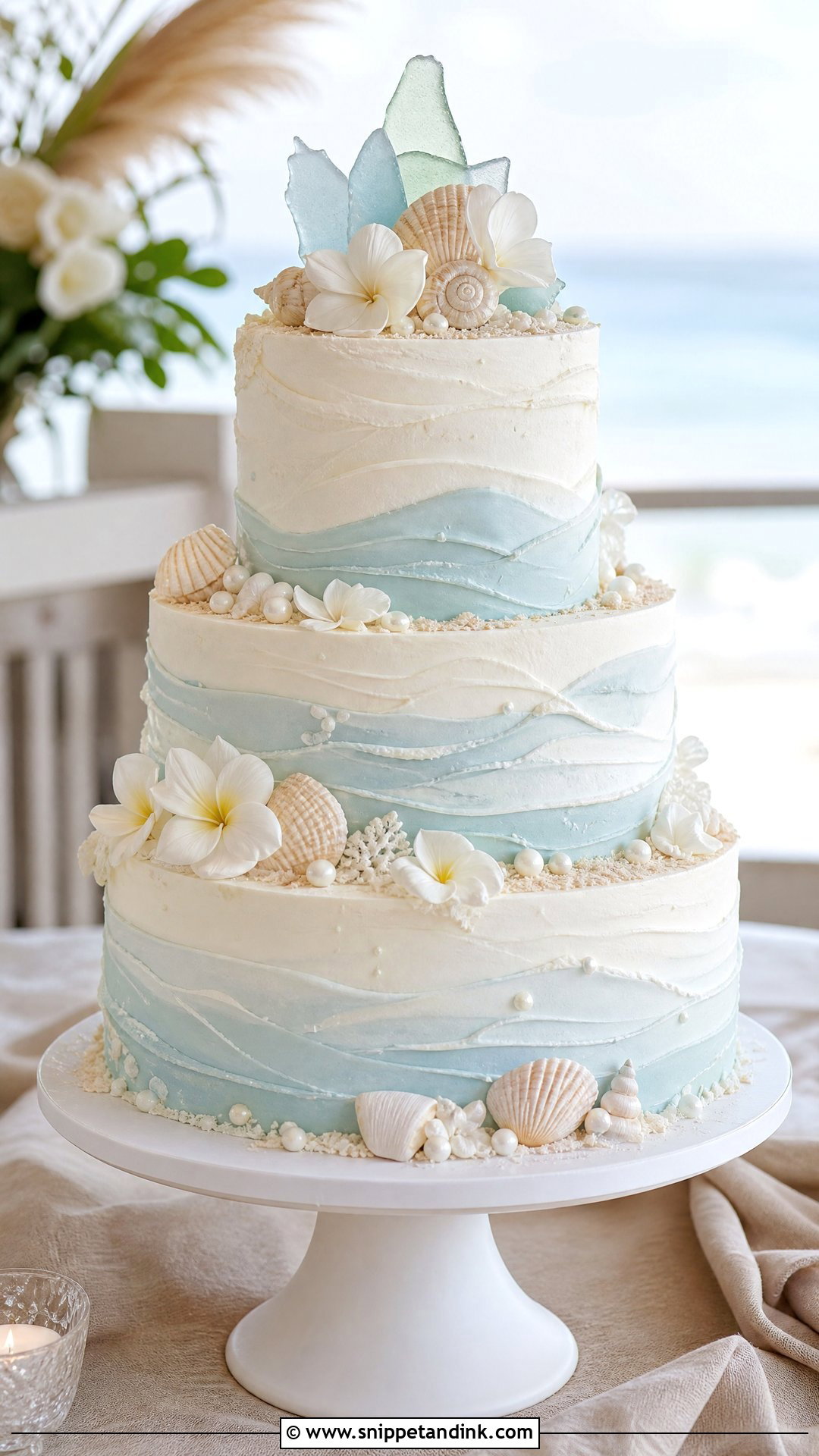 3 Tier Beach Wedding Cake - Snippet and Ink - 30 3 Tier Cake Ideas for Wedding