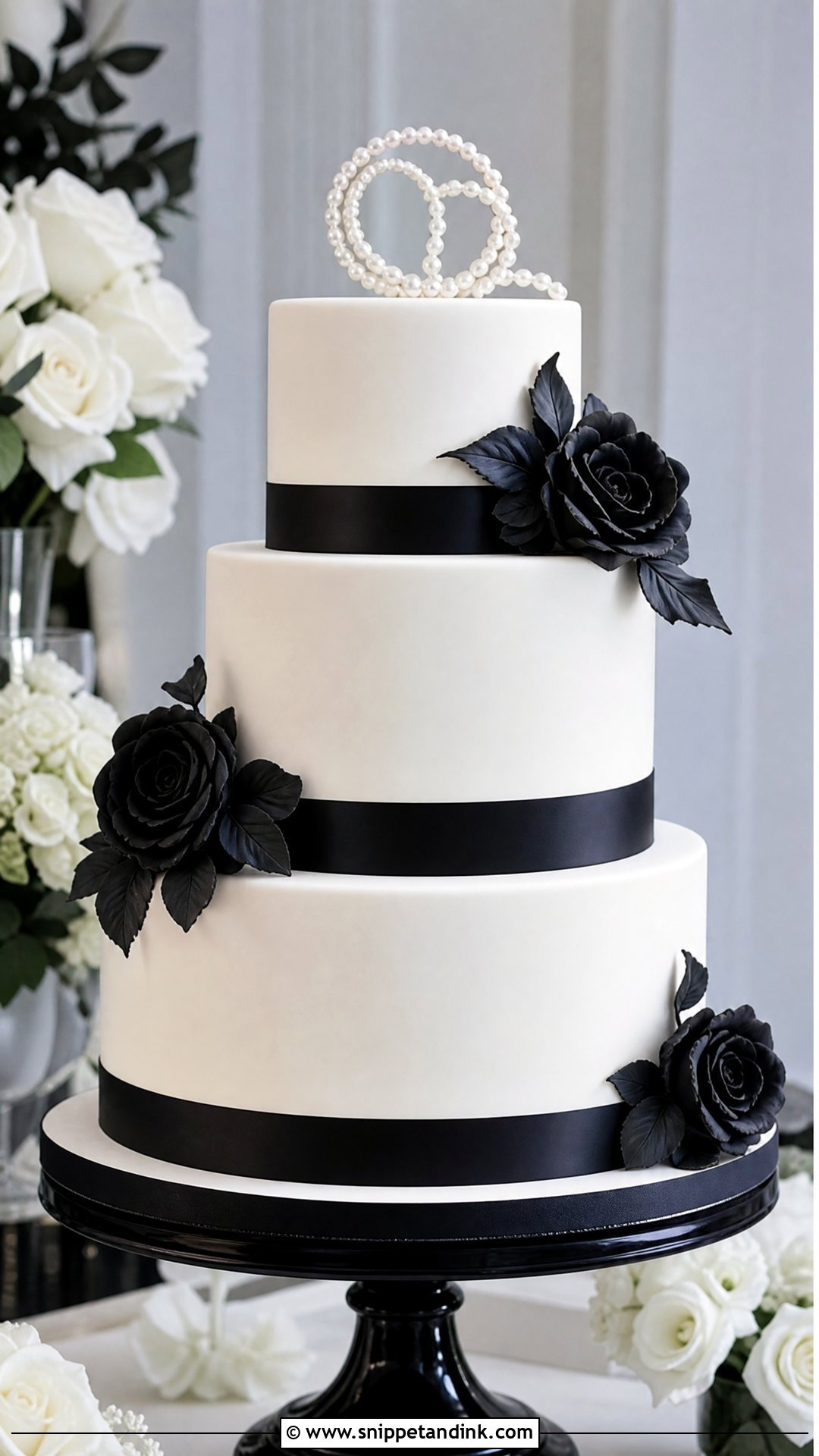 3 Tier Black And White Wedding Cake - Snippet and Ink - 30 3 Tier Cake Ideas for Wedding