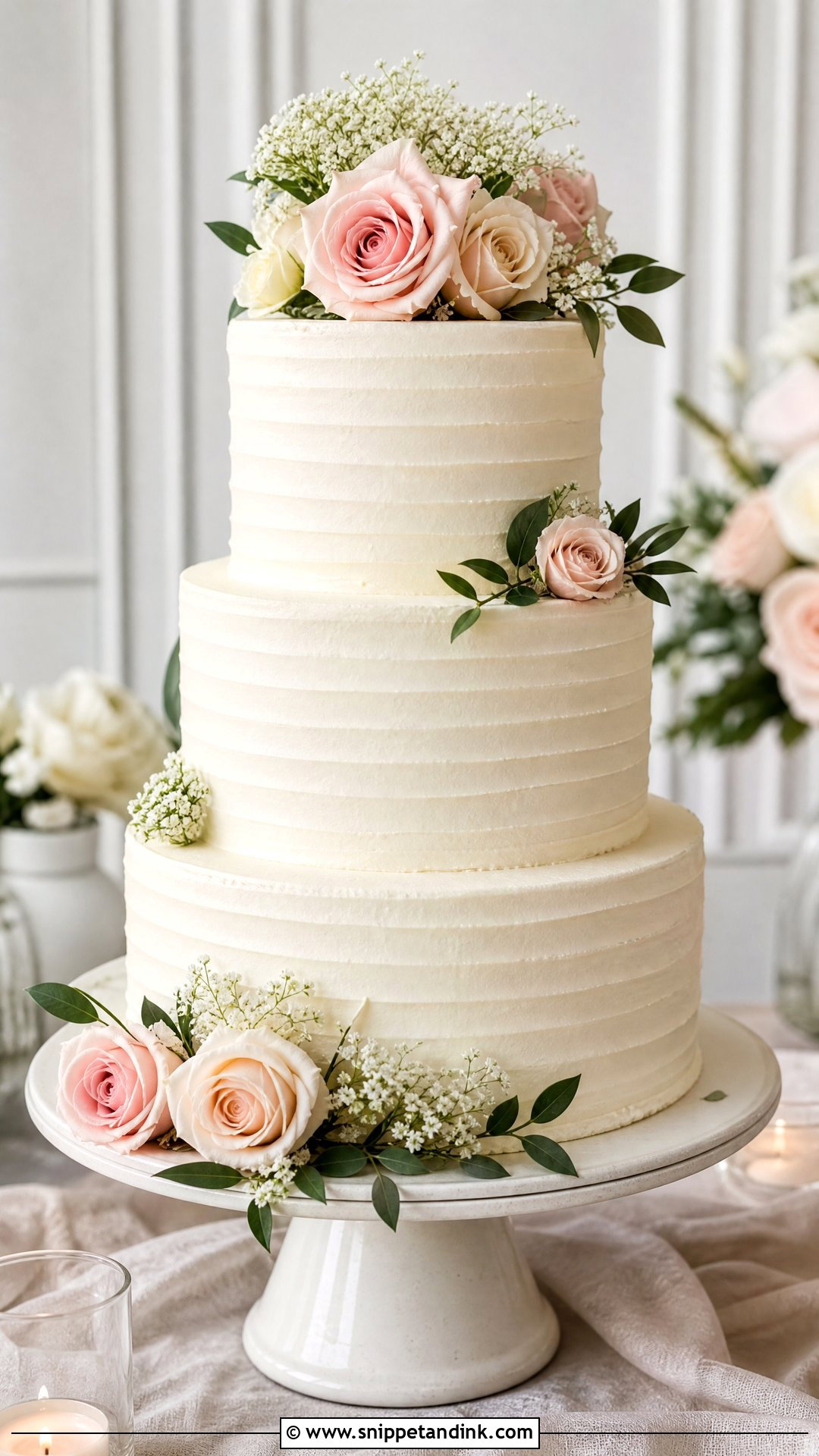 3 Tier Buttercream Wedding Cake - Snippet and Ink - 30 3 Tier Cake Ideas for Wedding