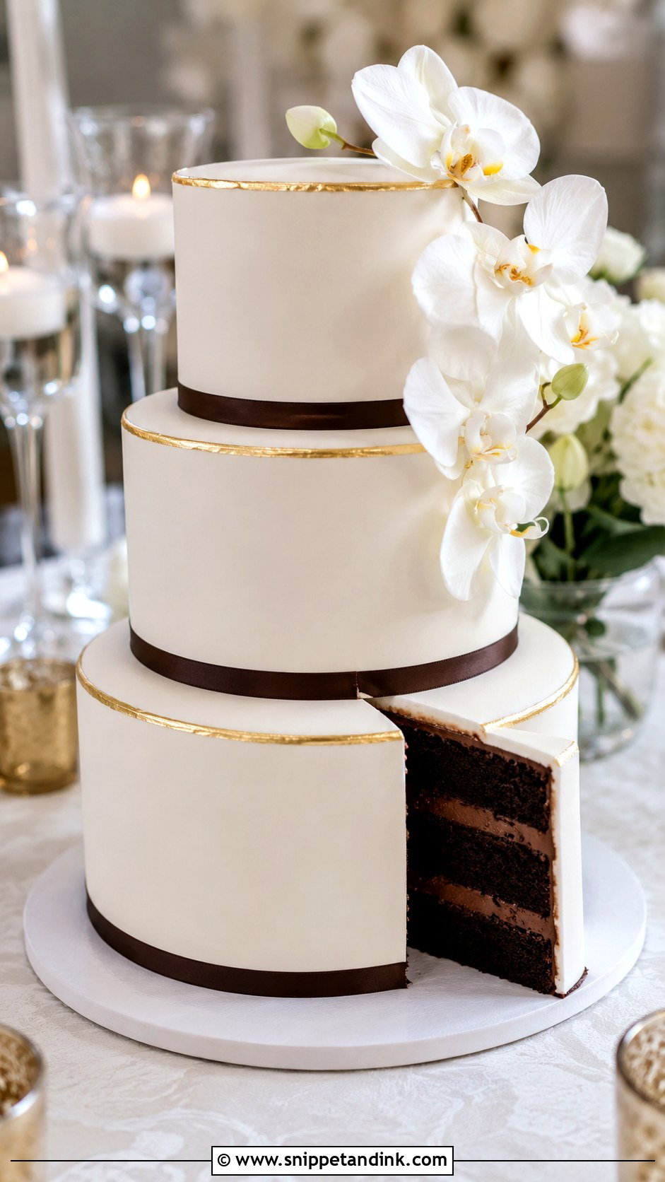 3 Tier Chocolate Fondant Wedding Cake - Snippet and Ink - 20 3 Tier Chocolate Cake Ideas for Wedding