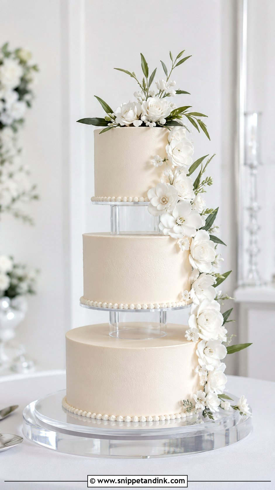 3 Tier Floating Acrylic Wedding Cake - Snippet and Ink - 20 3 Tier Floating Wedding Cake Ideas