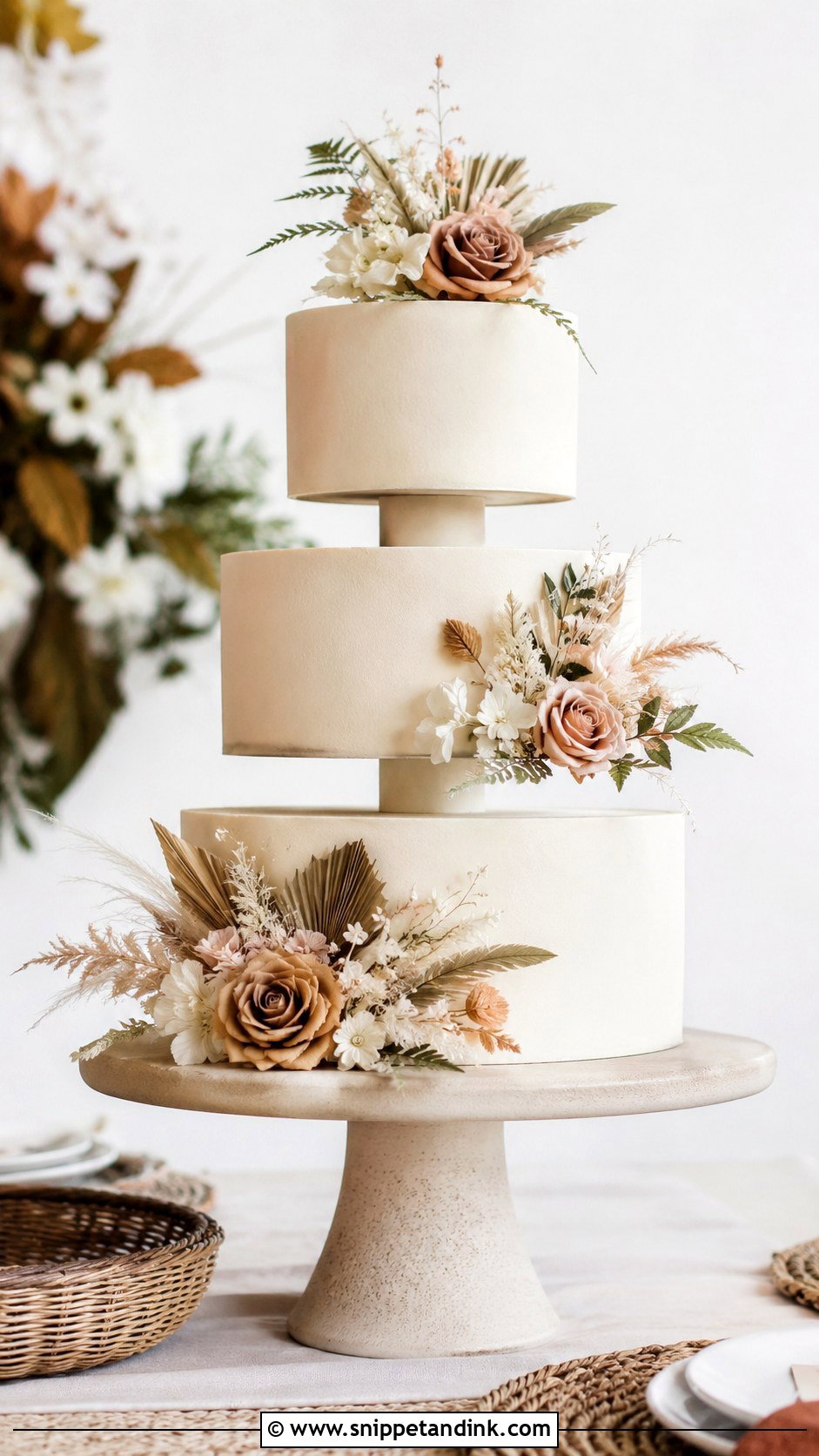 3 Tier Floating Boho Wedding Cake - Snippet and Ink - 20 3 Tier Floating Wedding Cake Ideas