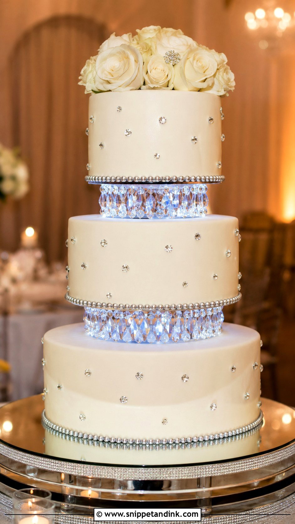 3 Tier Floating Crystal Wedding Cake - Snippet and Ink - 20 3 Tier Floating Wedding Cake Ideas