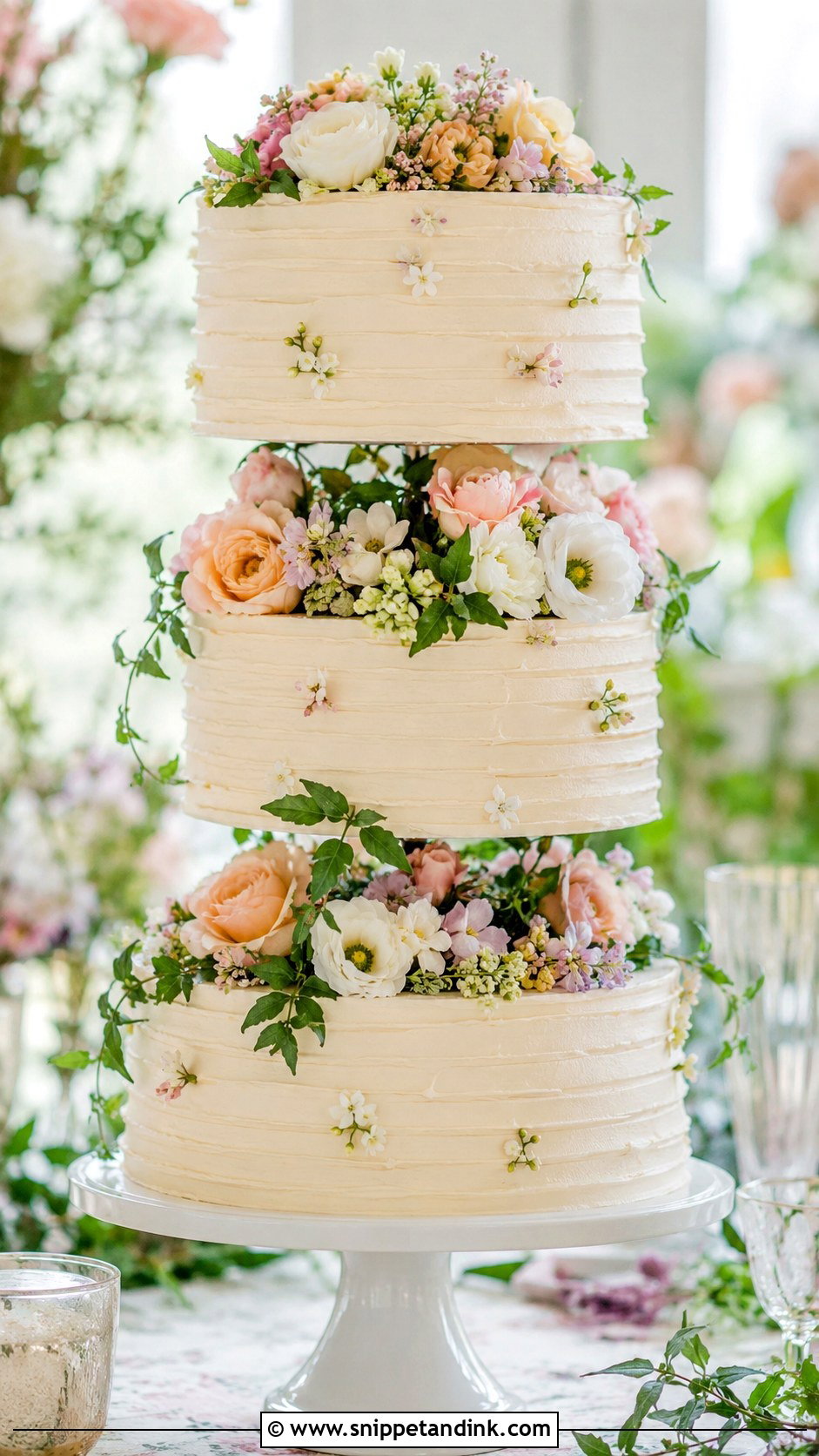 3 Tier Floating Garden Wedding Cake - Snippet and Ink - 20 3 Tier Floating Wedding Cake Ideas