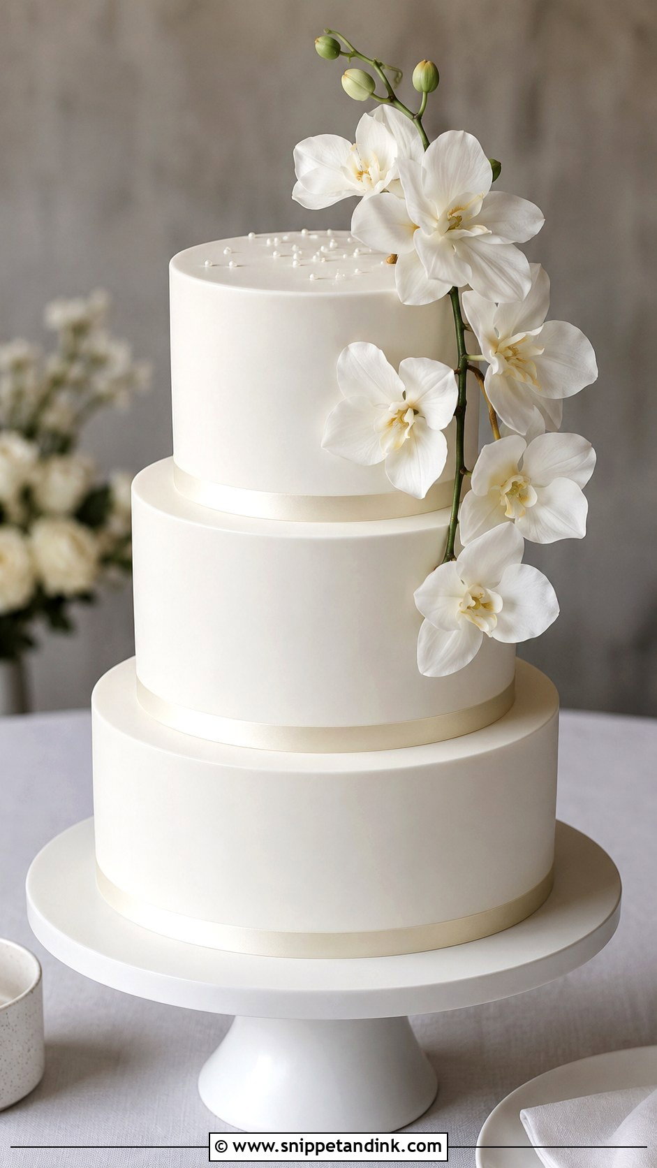 3 Tier Floating Minimalist Wedding Cake - Snippet and Ink - 20 3 Tier Floating Wedding Cake Ideas